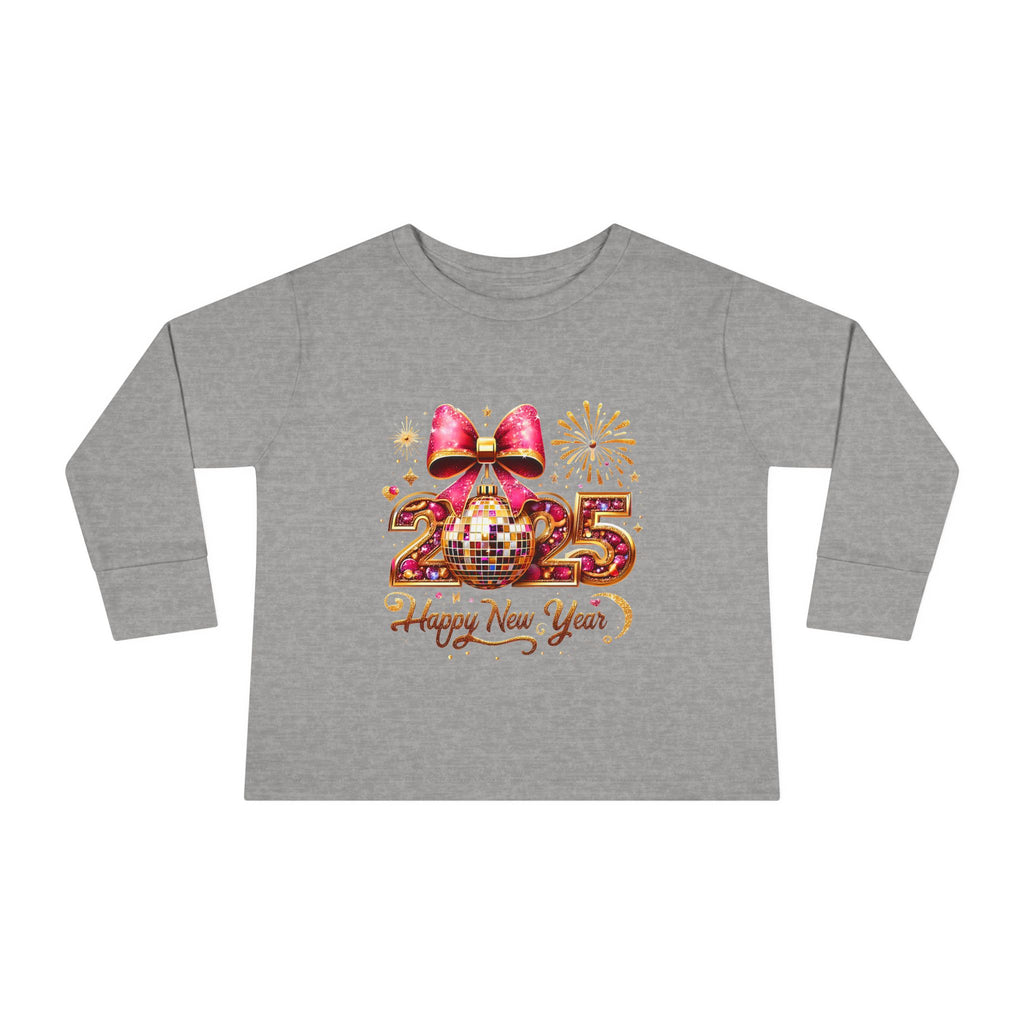 Toddler Long Sleeve Tee - 2025 Happy New Year Disco Design