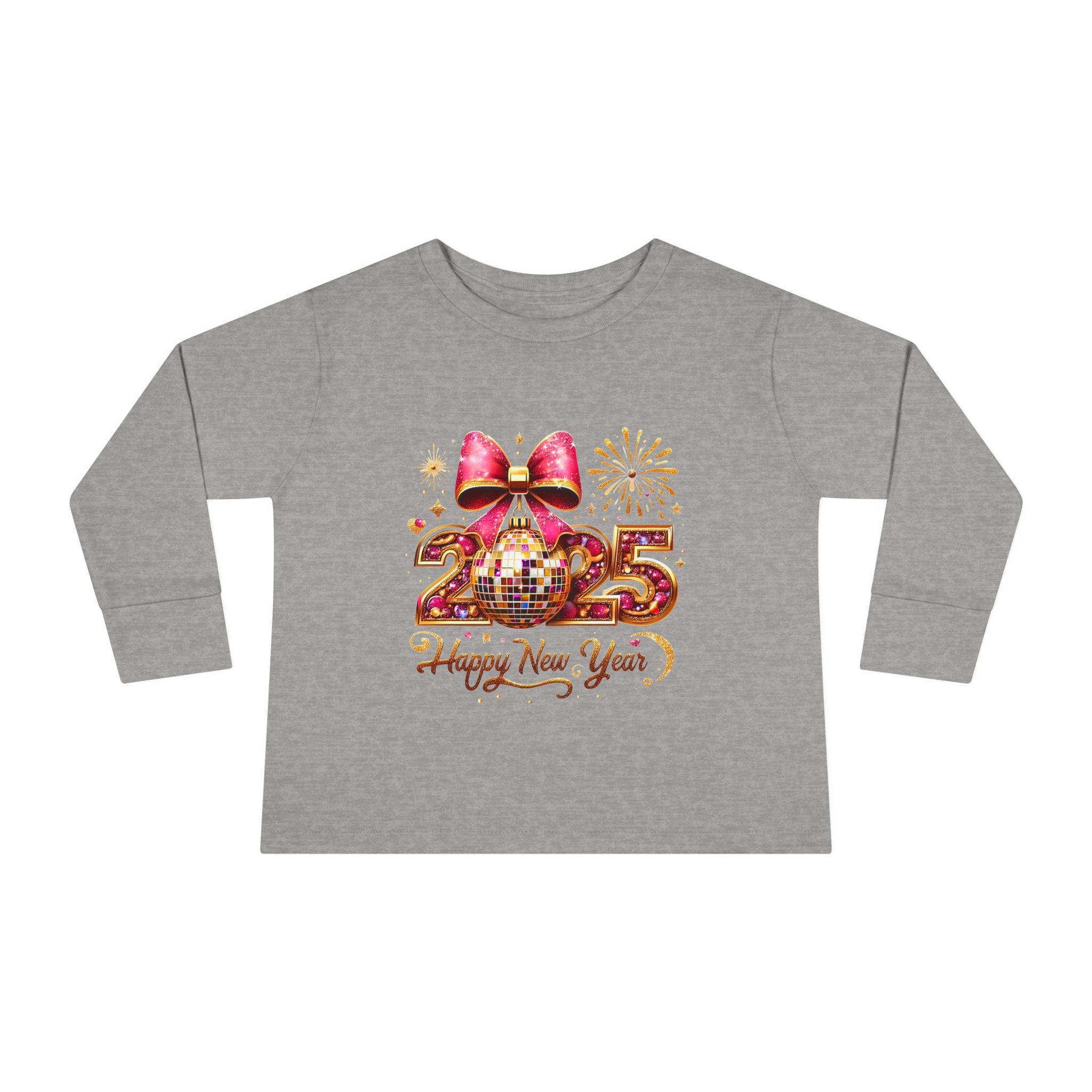 Toddler Long Sleeve Tee - 2025 Happy New Year Disco Design