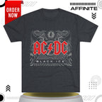 T-Shirt ACDC Black Ice T-Shirt - Official Graphic Rock Tee (Unisex) Tri-Blend Vintage Navy