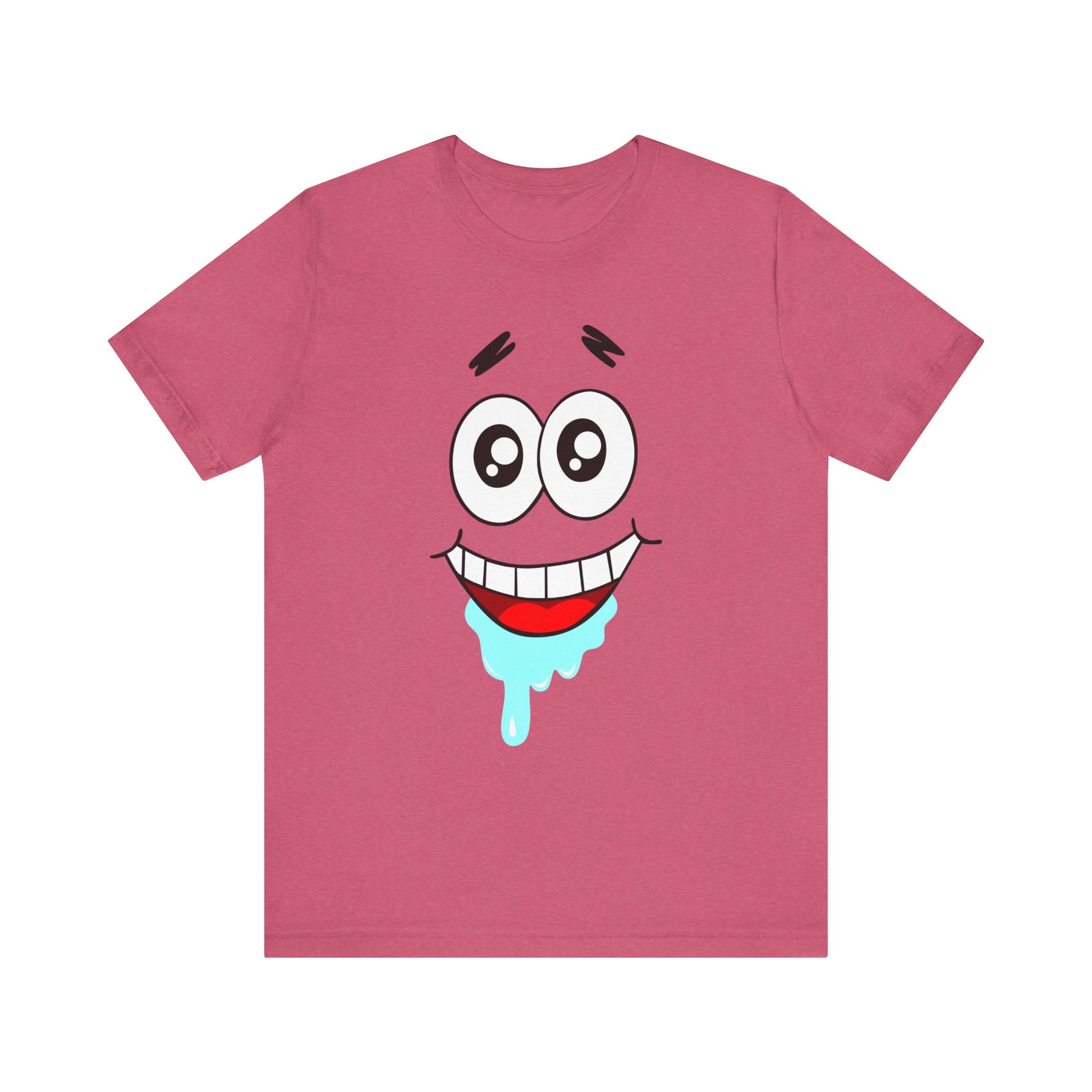 T-Shirt Cartoon Clothing - Spongebob Graphic Tee (Patrick & Mr. Krab) Heather Raspberry