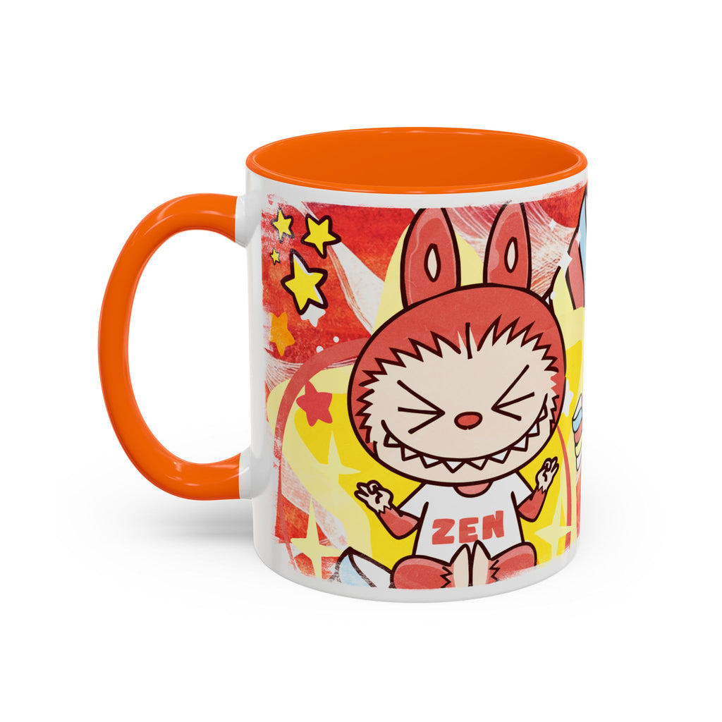 Lazy Yoga Labubu Cartoon Accent Coffee Mug - Fun and Playful Design for Coffee Lovers