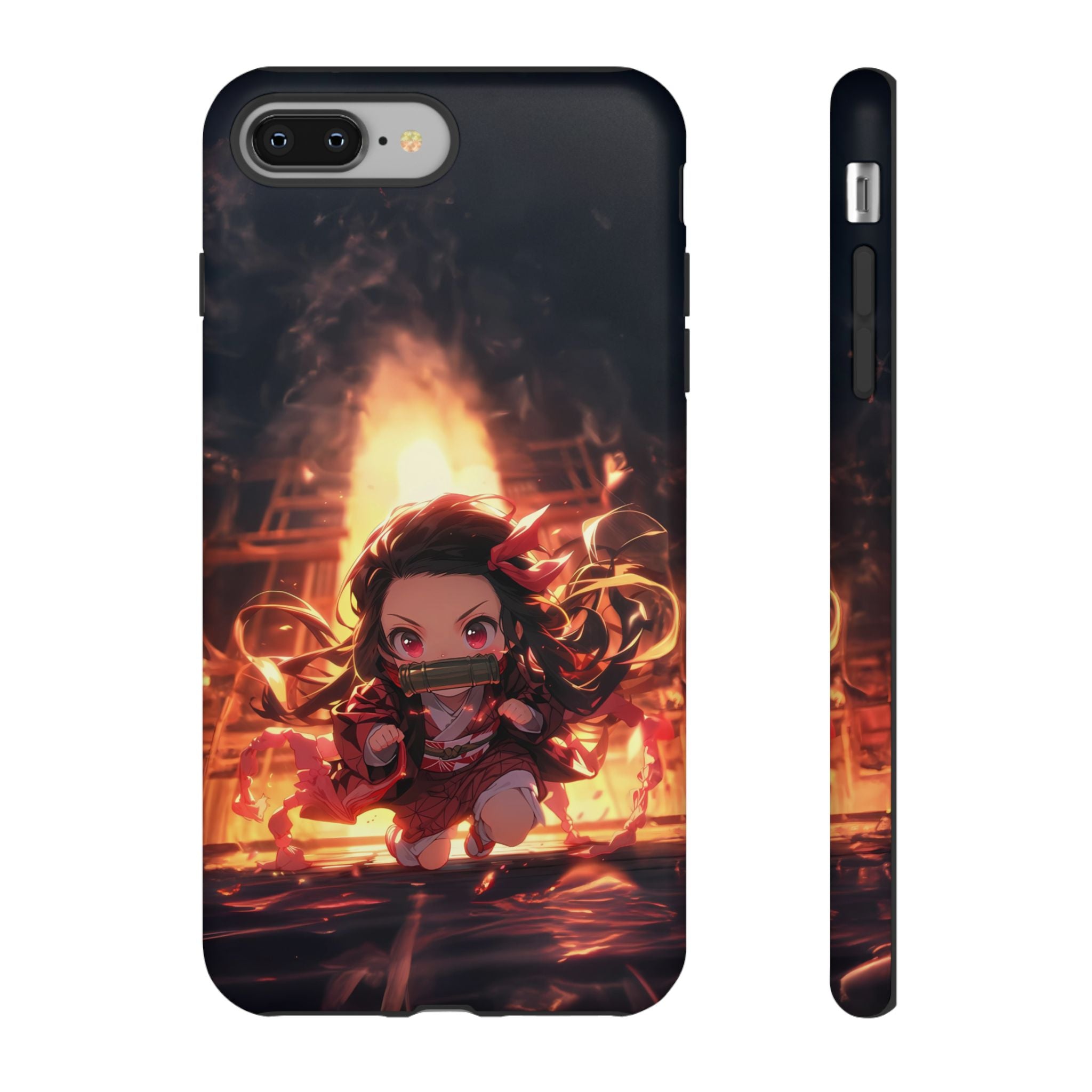 Chibi Nezuko Kamado Tough Phone Case – Anime Protective Case for iPhone & Samsung, UV Resistant, Durable & Stylish