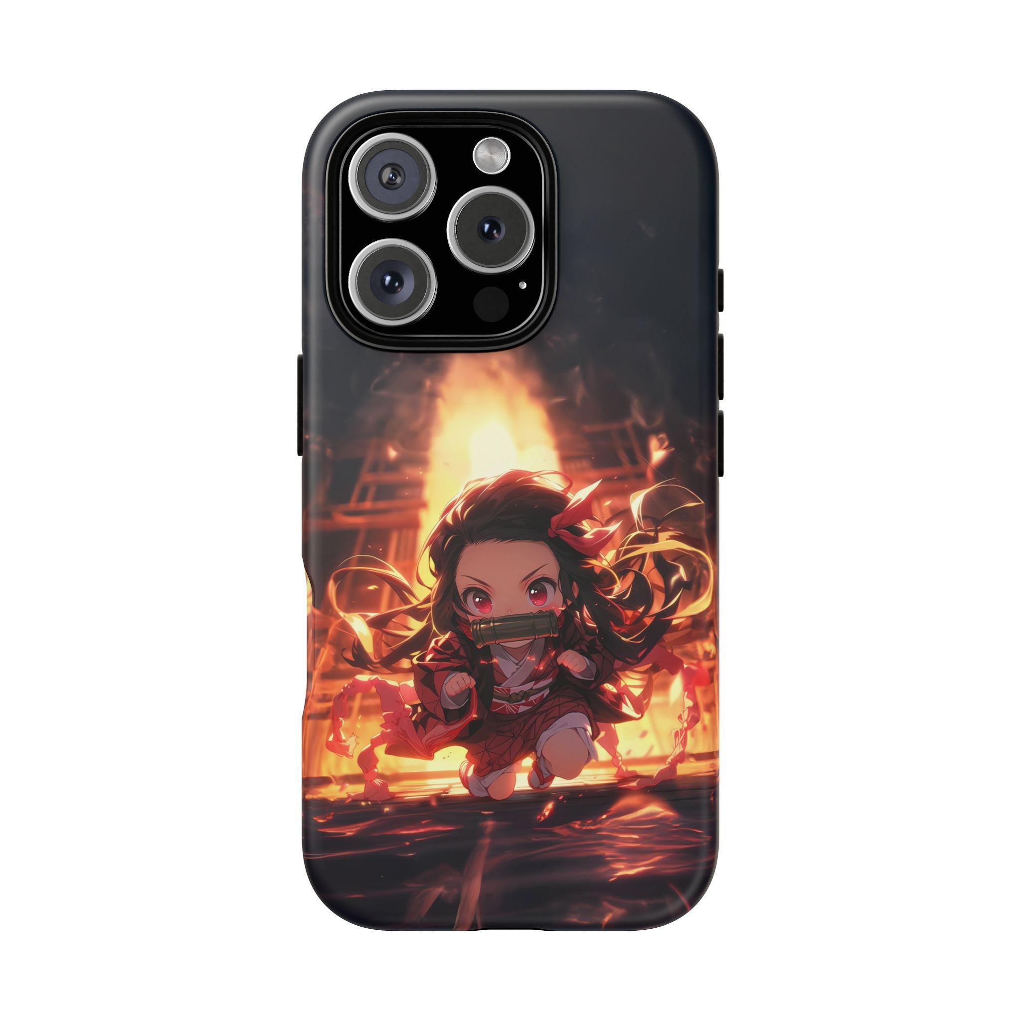 Chibi Nezuko Kamado Tough Phone Case – Anime Protective Case for iPhone & Samsung, UV Resistant, Durable & Stylish
