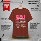 T-Shirt Unisex Graphic Tee - Suki's Pink Honda S2000 Design, Fast Car Anime T-Shirt, Retro Japanese by Bella+Canvas Rust