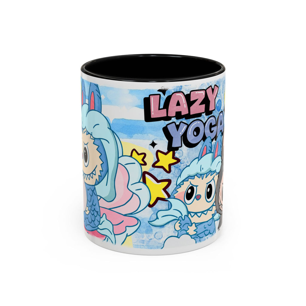 Lazy Yoga Accent Coffee Mug - Cute Animal Design 11oz & 15oz