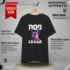 T-Shirt T Shirt Drawing - Dog Lover Graphic Tee (Unisex Cotton) Black