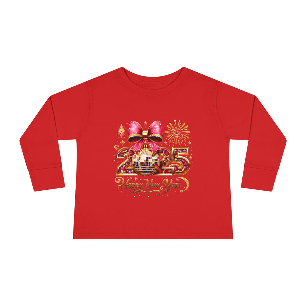 Toddler Long Sleeve Tee - 2025 Happy New Year Disco Design