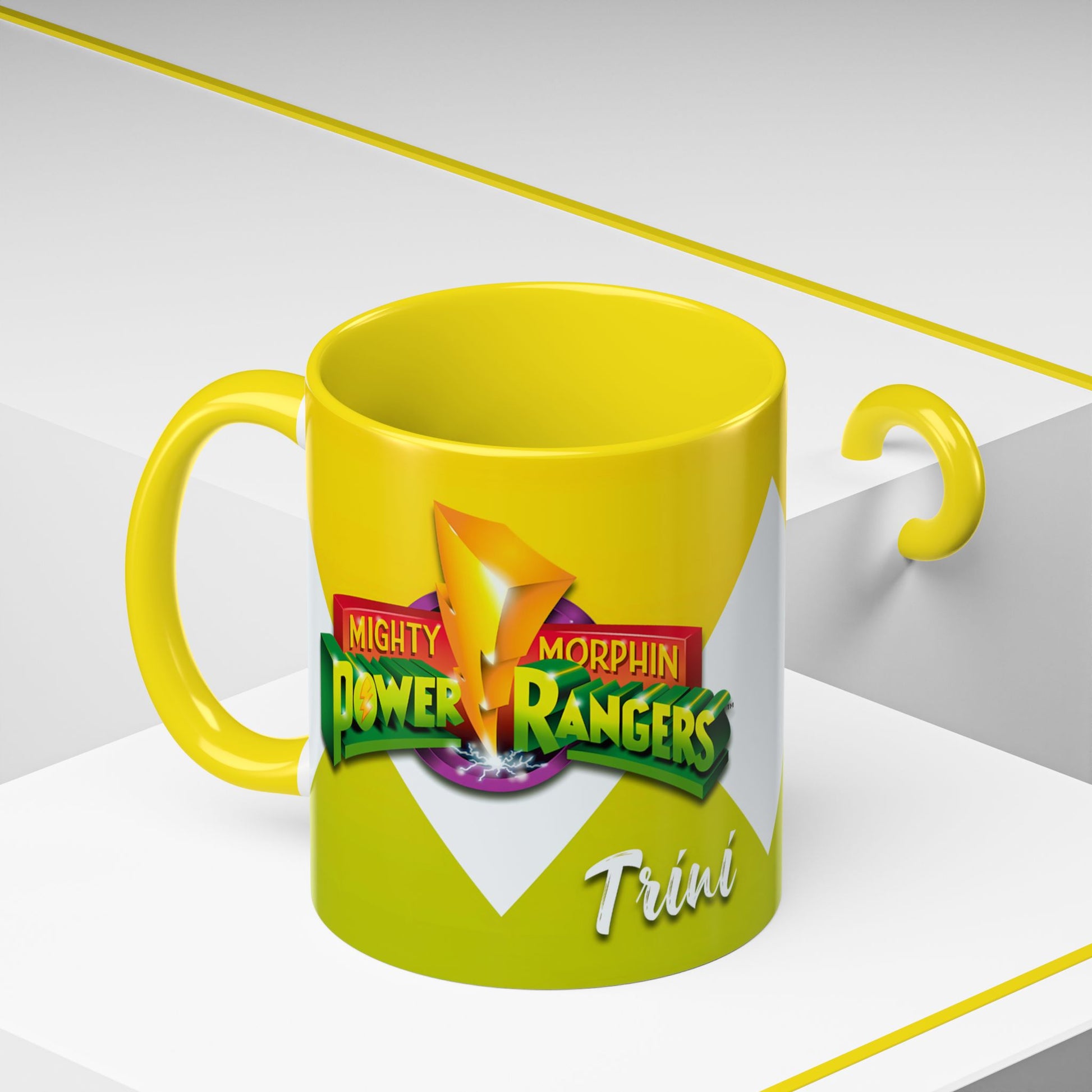 Mug Mighty Morphin Power Rangers Yellow Ranger Ceramic Mug - 11oz & 15oz Coffee Mug - Accent Mug for Pop Culture Fans