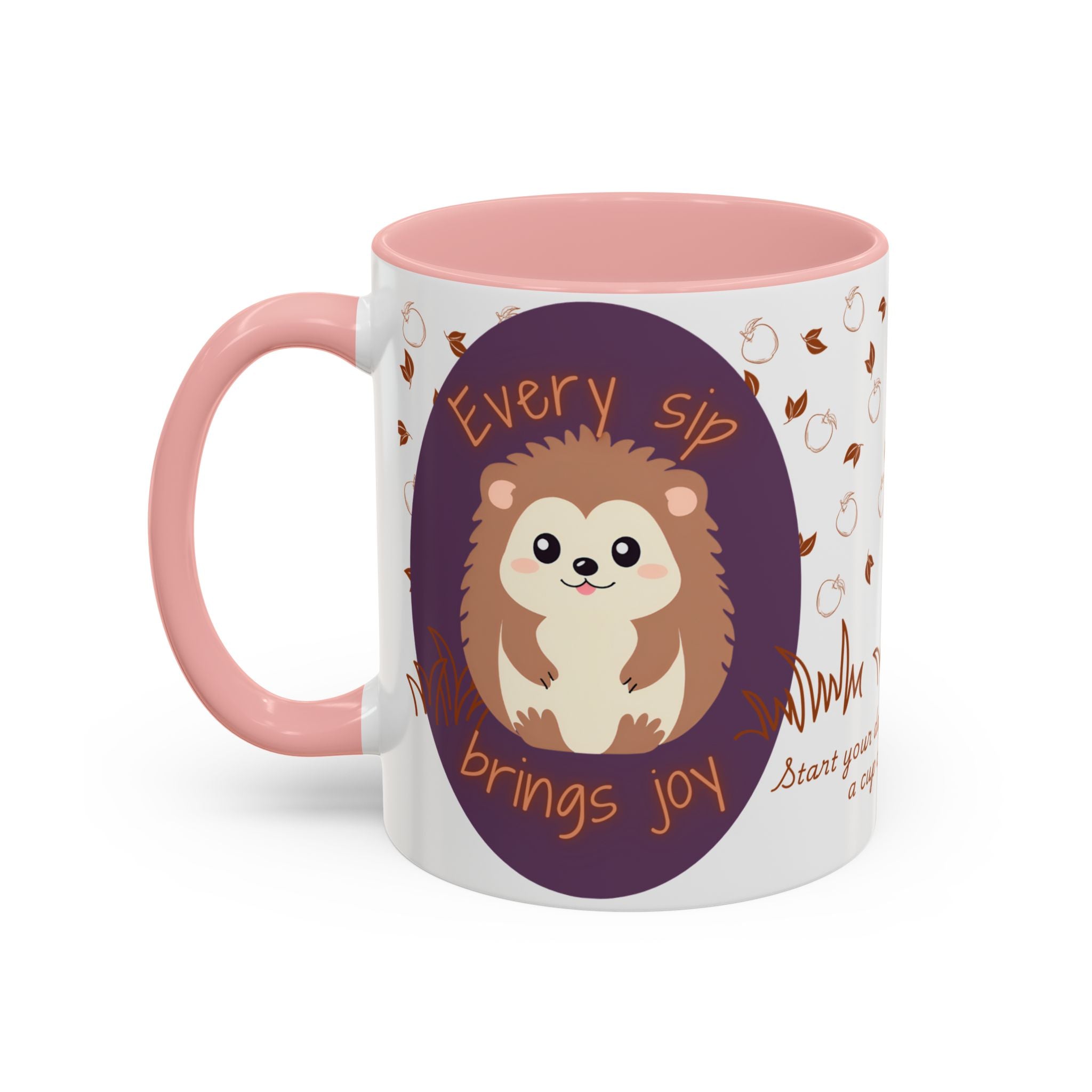 Cute Hedgehog Accent Coffee Mug , Funny Gift for Animal Lovers, (11oz) (15oz)