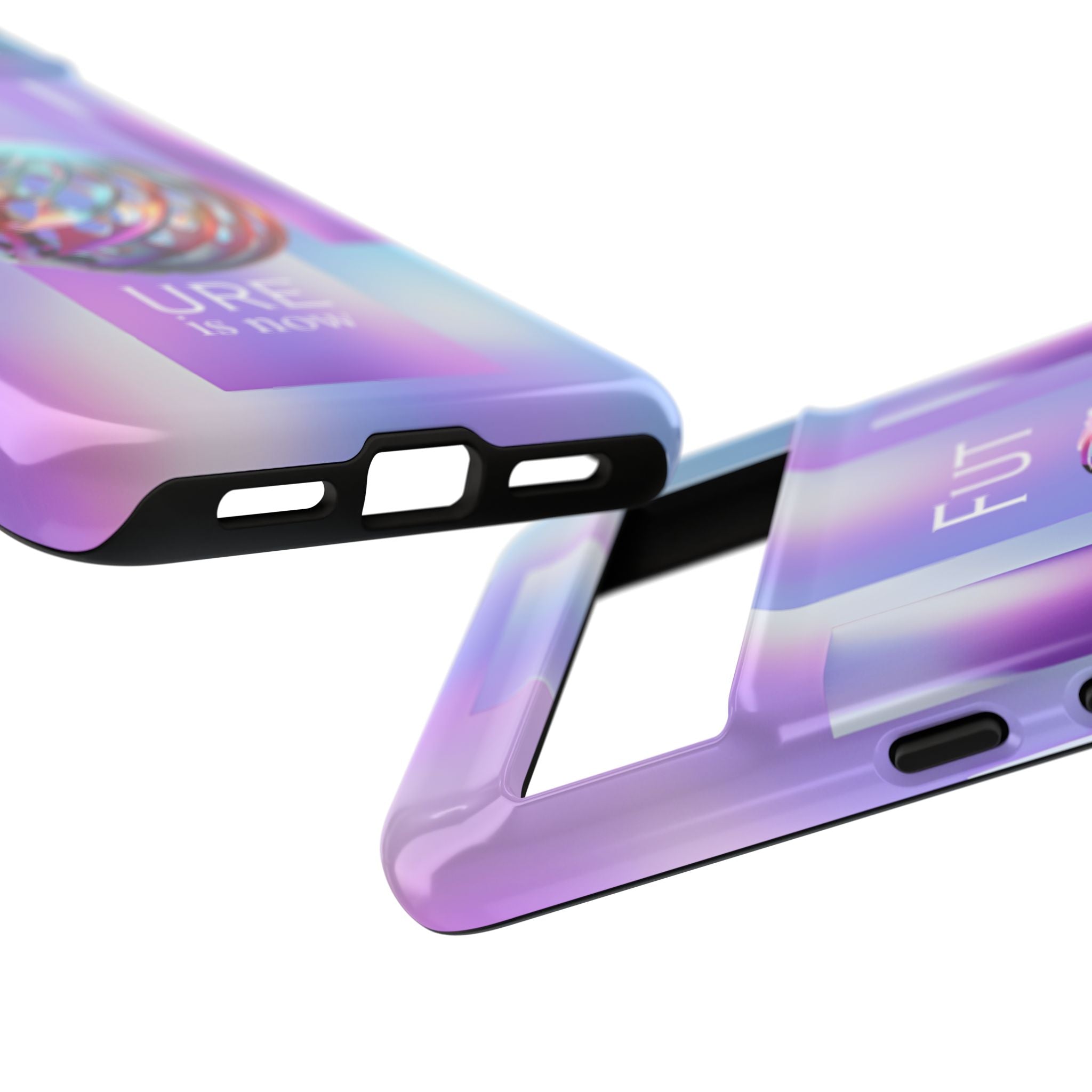 Futuristic Gradient Tough Case – 'Future is Now' 3D Design | Shockproof & UV Protected