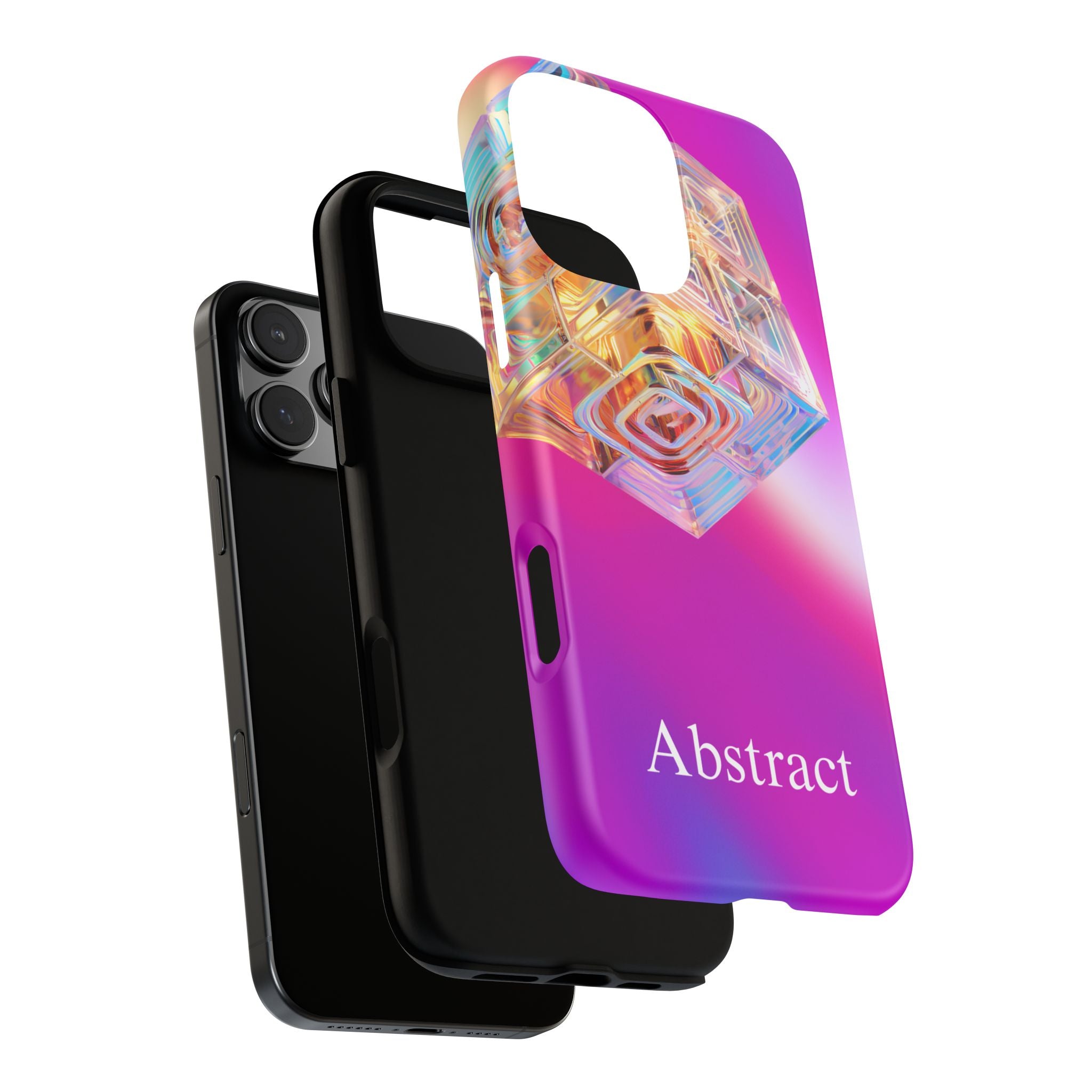 Vibrant 3D Cube Phone Case - Colorful Gradient Art for iPhone, Samsung & Pixel