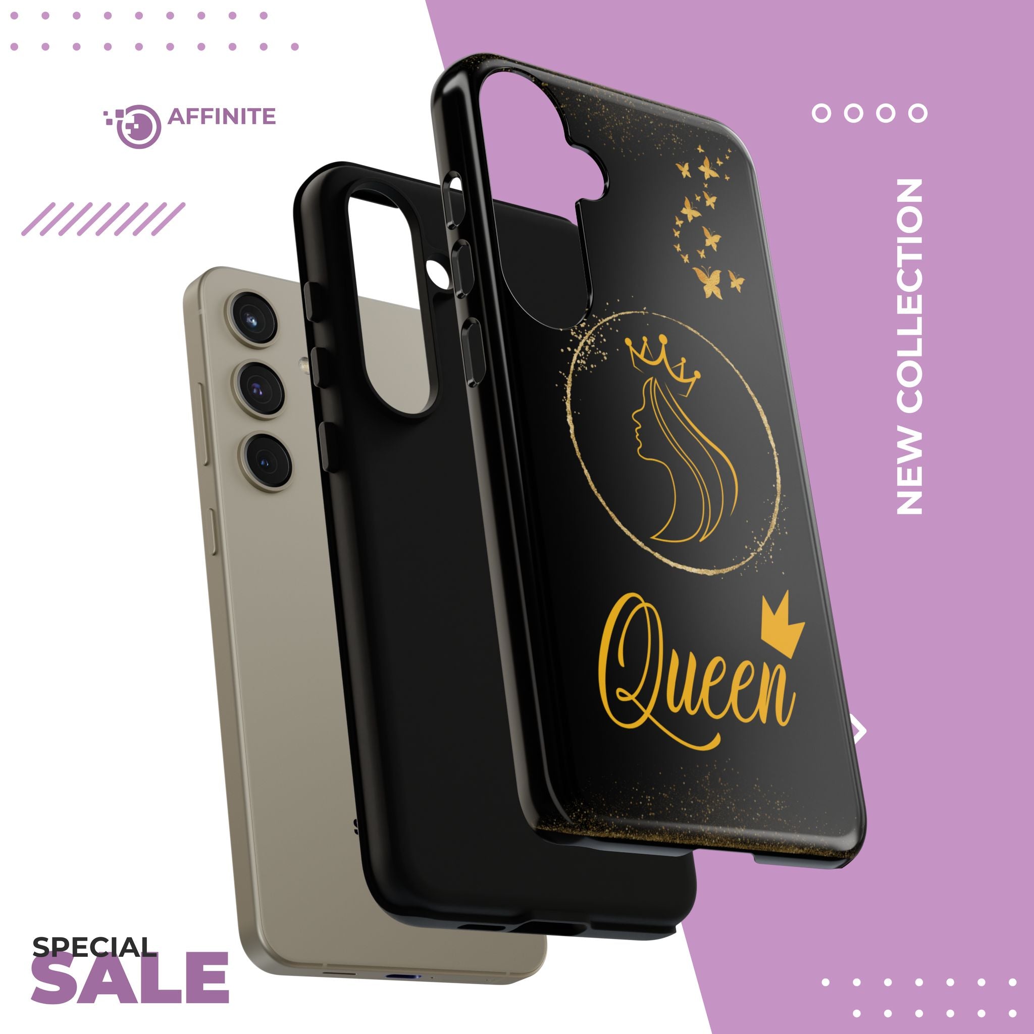 Tough Case Queen Phone Case – Matte & Glossy Crown Design for iPhone, Samsung & Pixel