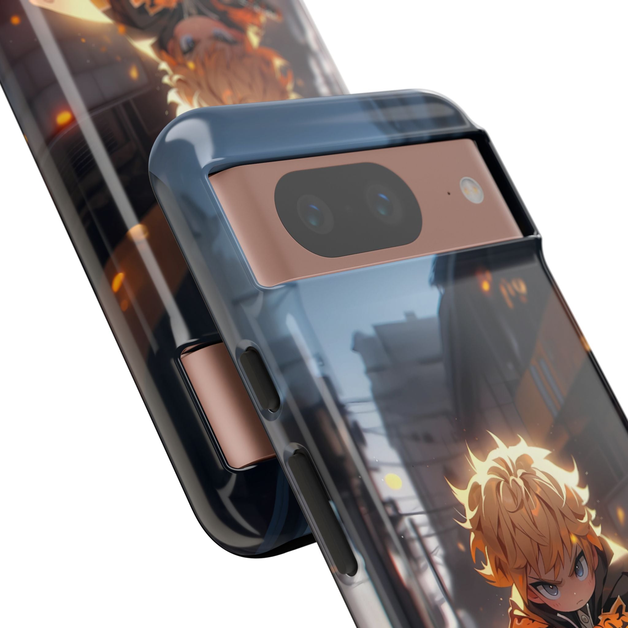 Chibi Zenitsu Lightning Tough Phone Case – Anime Protective Case for iPhone & Samsung, UV Resistant, Durable & Stylish