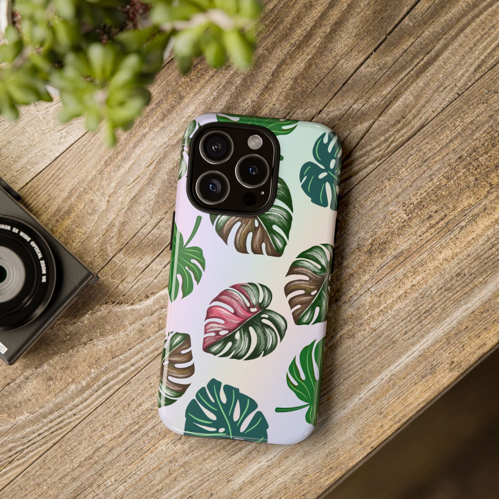 Tough Cases - Monstera Leaf Themed Phone Protection for iPhone, Samsung, and Google Pixel (Matte/Glossy)