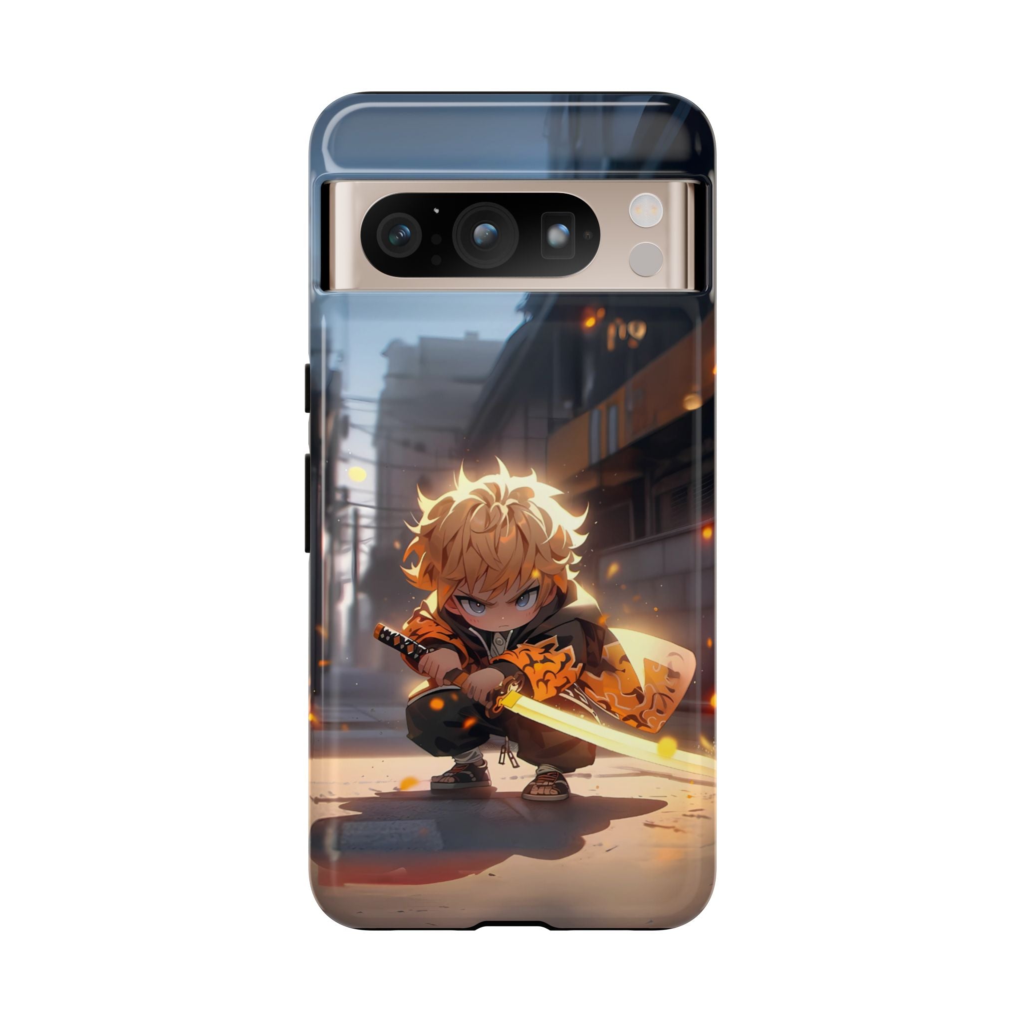 Chibi Zenitsu Lightning Tough Phone Case – Anime Protective Case for iPhone & Samsung, UV Resistant, Durable & Stylish
