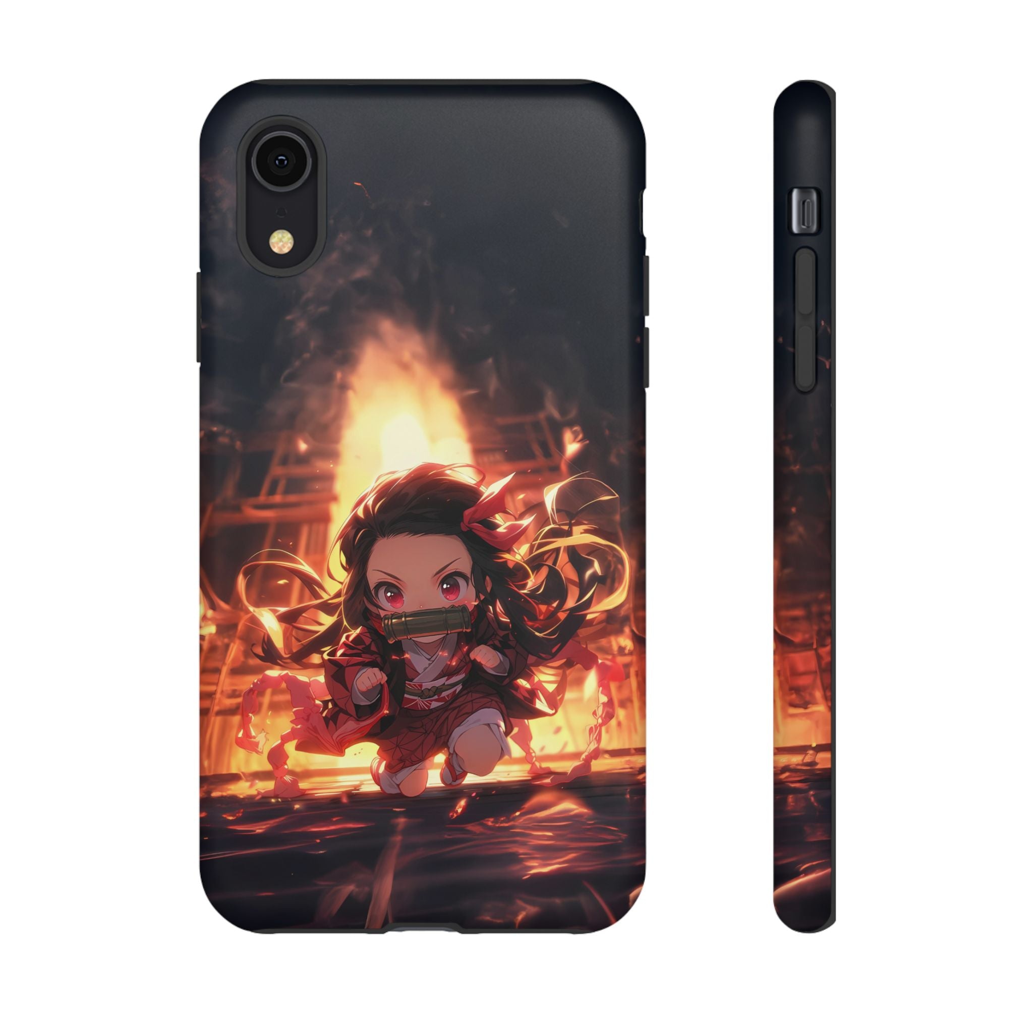Chibi Nezuko Kamado Tough Phone Case – Anime Protective Case for iPhone & Samsung, UV Resistant, Durable & Stylish