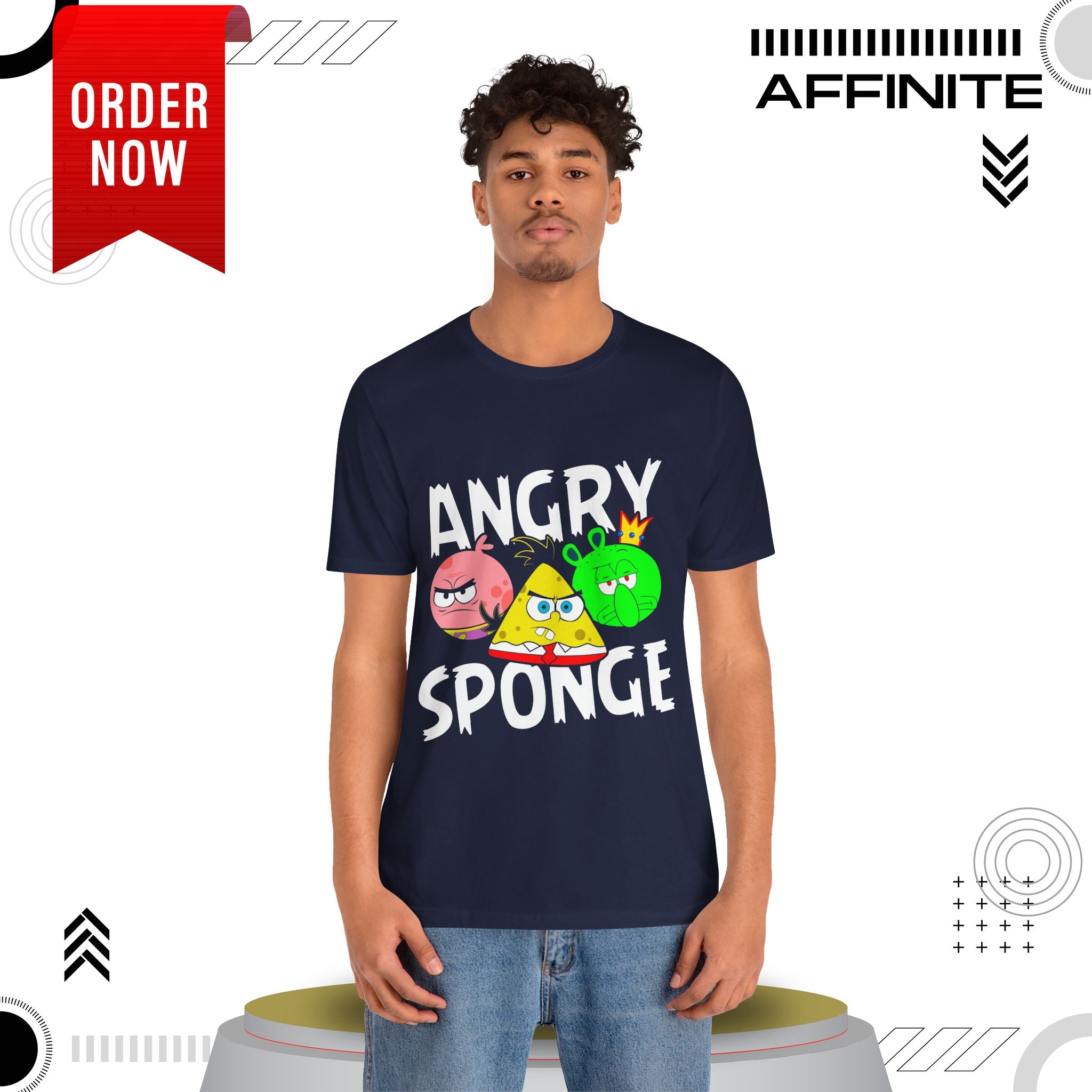 T-Shirt Angry Sponge T-Shirt - Funny Graphic Tee for Gamers (Unisex Cotton)