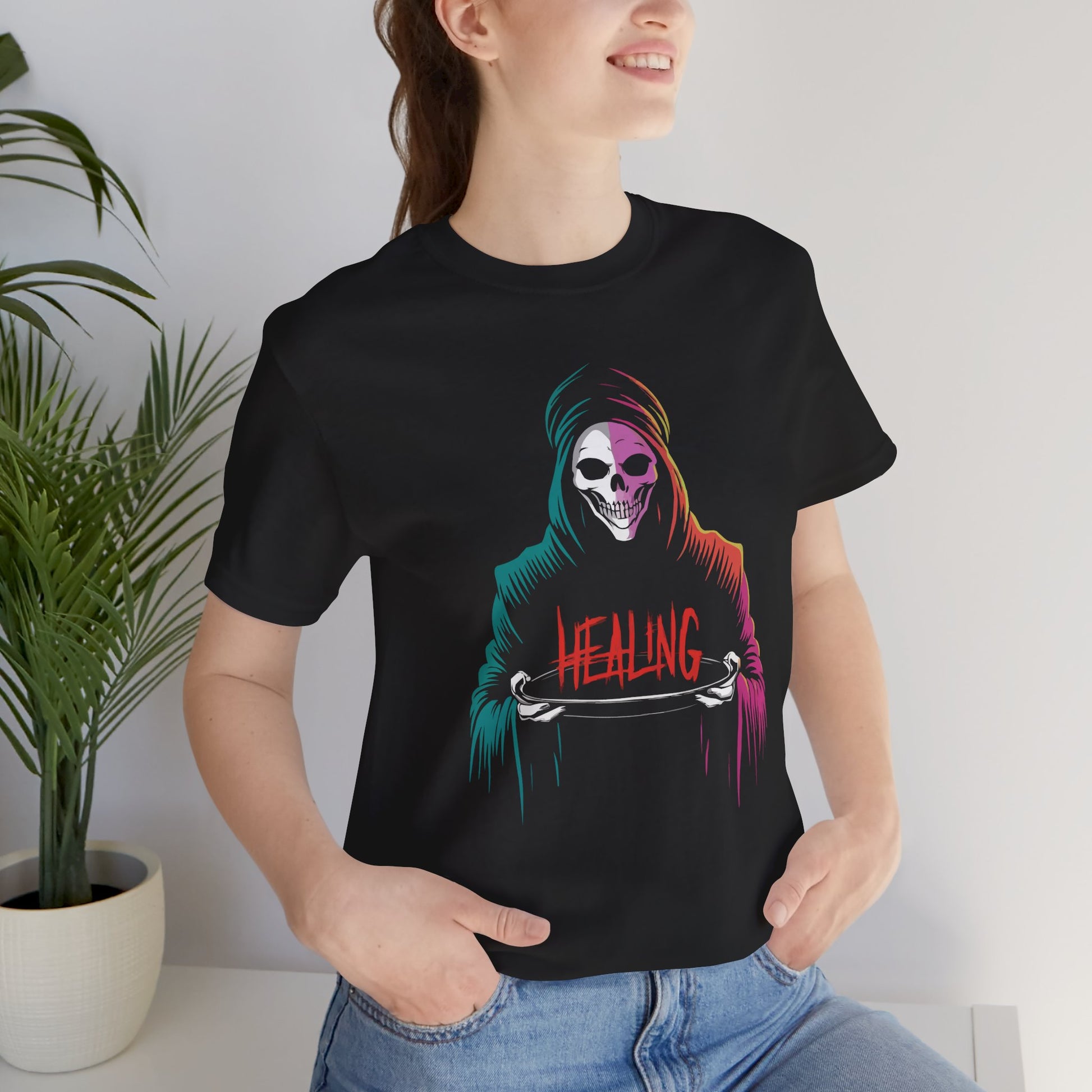 T-Shirt Halloween Healing Graphic Tee - Unisex Casual Shirt for Adults