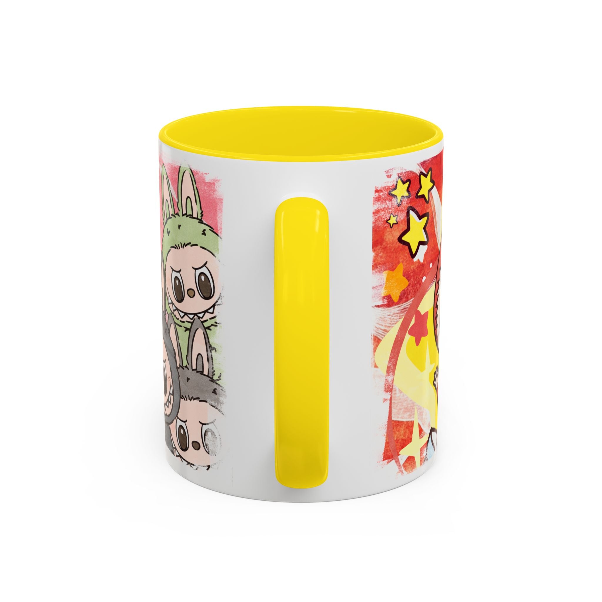 Lazy Yoga Labubu Cartoon Accent Coffee Mug - Fun and Playful Design for Coffee Lovers