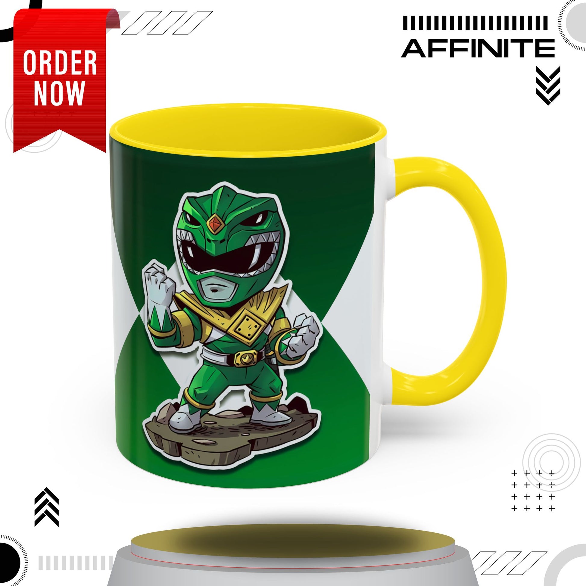 Mug Green Ranger Mug – 11oz & 15oz Mighty Morphin Power Rangers Ceramic Cup 11oz Yellow