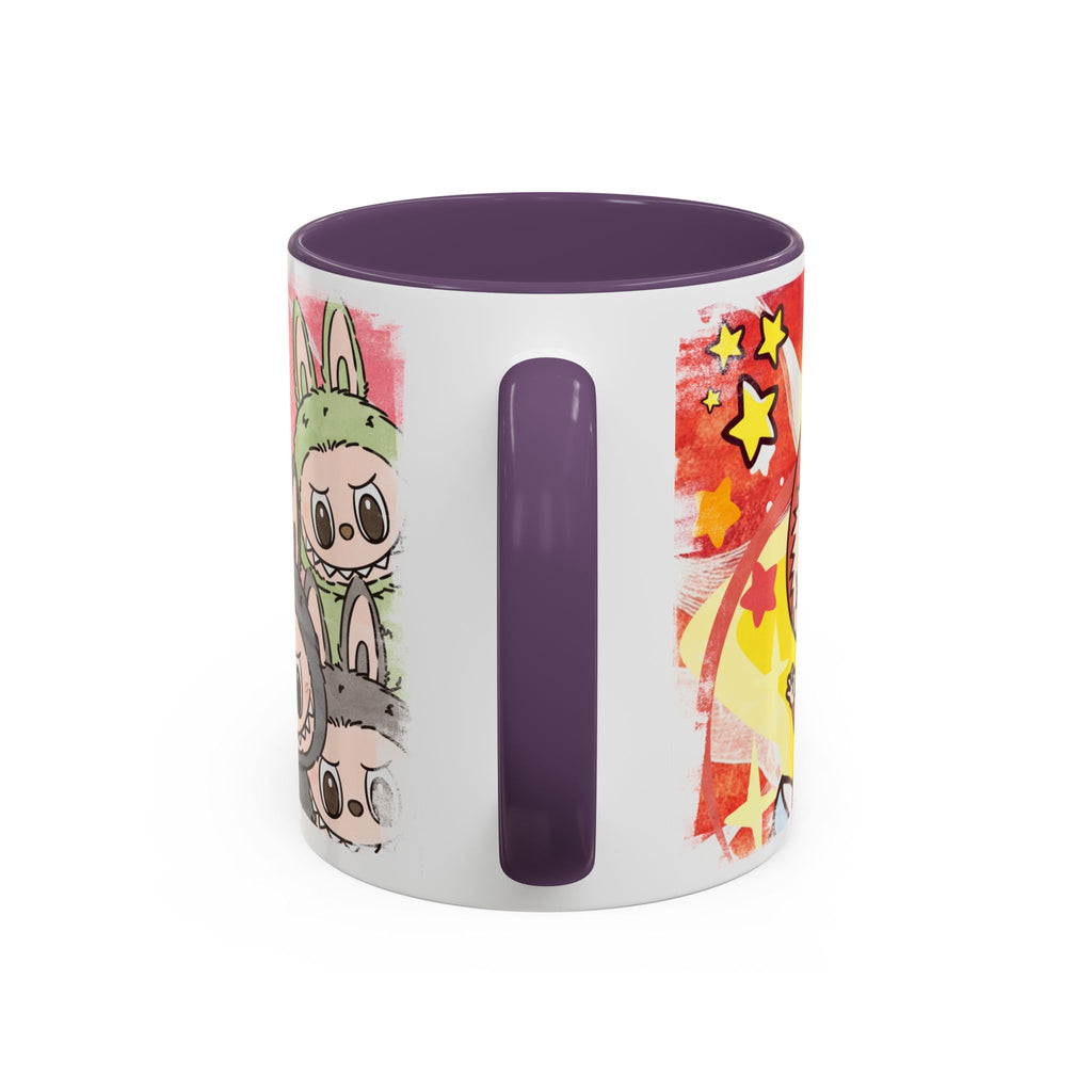 Lazy Yoga Labubu Cartoon Accent Coffee Mug - Fun and Playful Design for Coffee Lovers