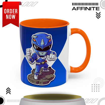 Mug Mighty Morphin Power Rangers Blue Ranger Ceramic Mug - 11oz & 15oz Coffee Mug - Accent Mug for Pop Culture Fans 11oz Orange