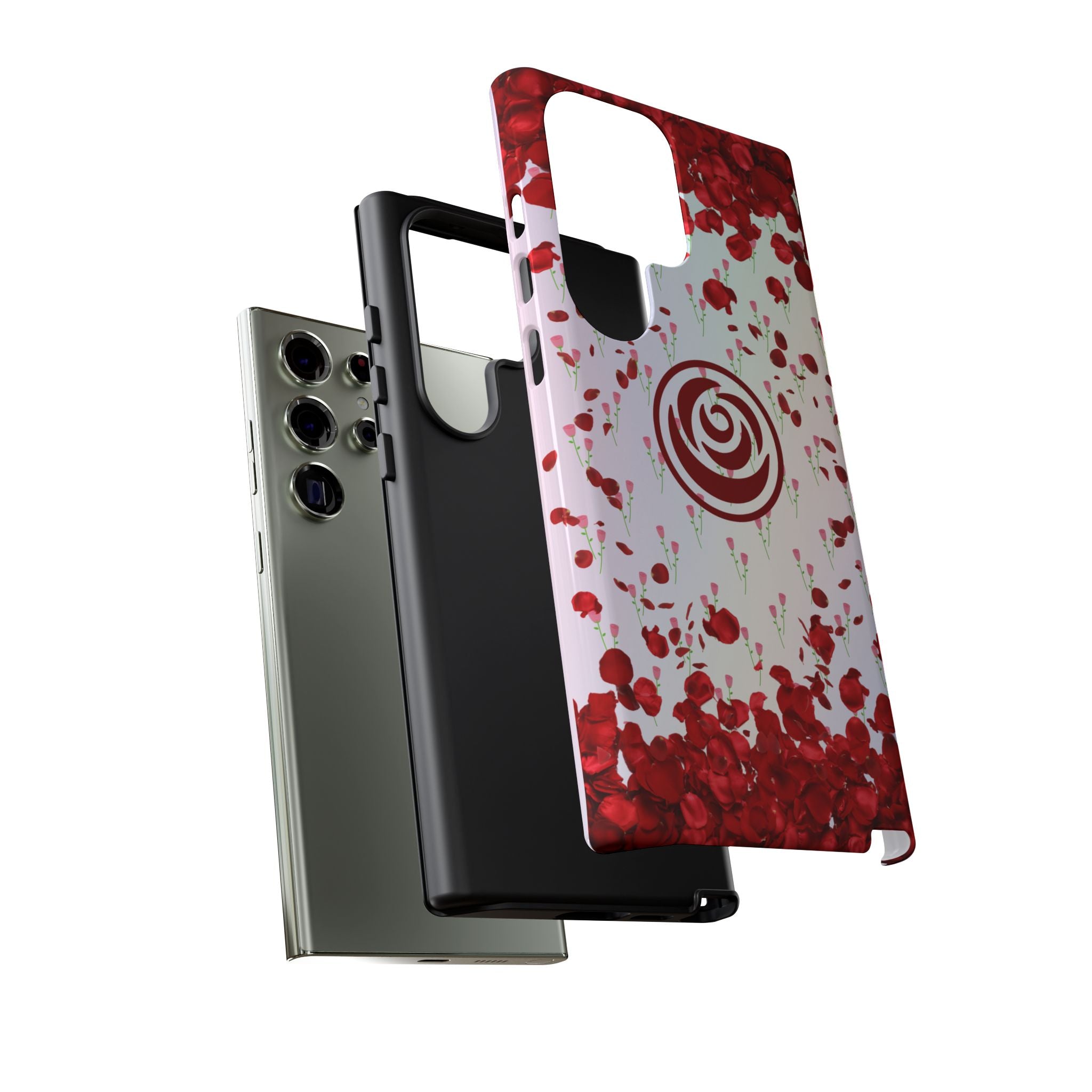 Tough Cases - Red Blossom Elegance Themed Phone Protection for iPhone, Samsung, and Google Pixel (Matte/Glossy)
