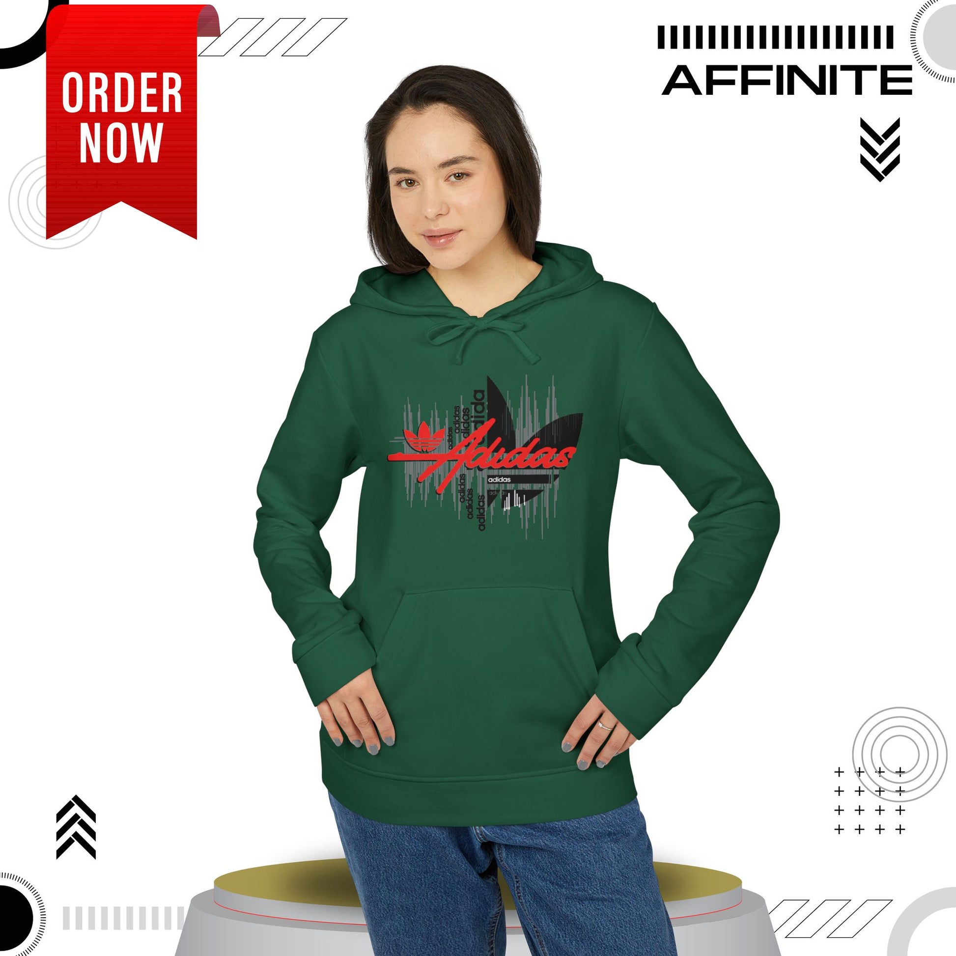 Hoodie Fleece Hoodie - T rendy Adidas Unisex Streetwear and Lounge Wear