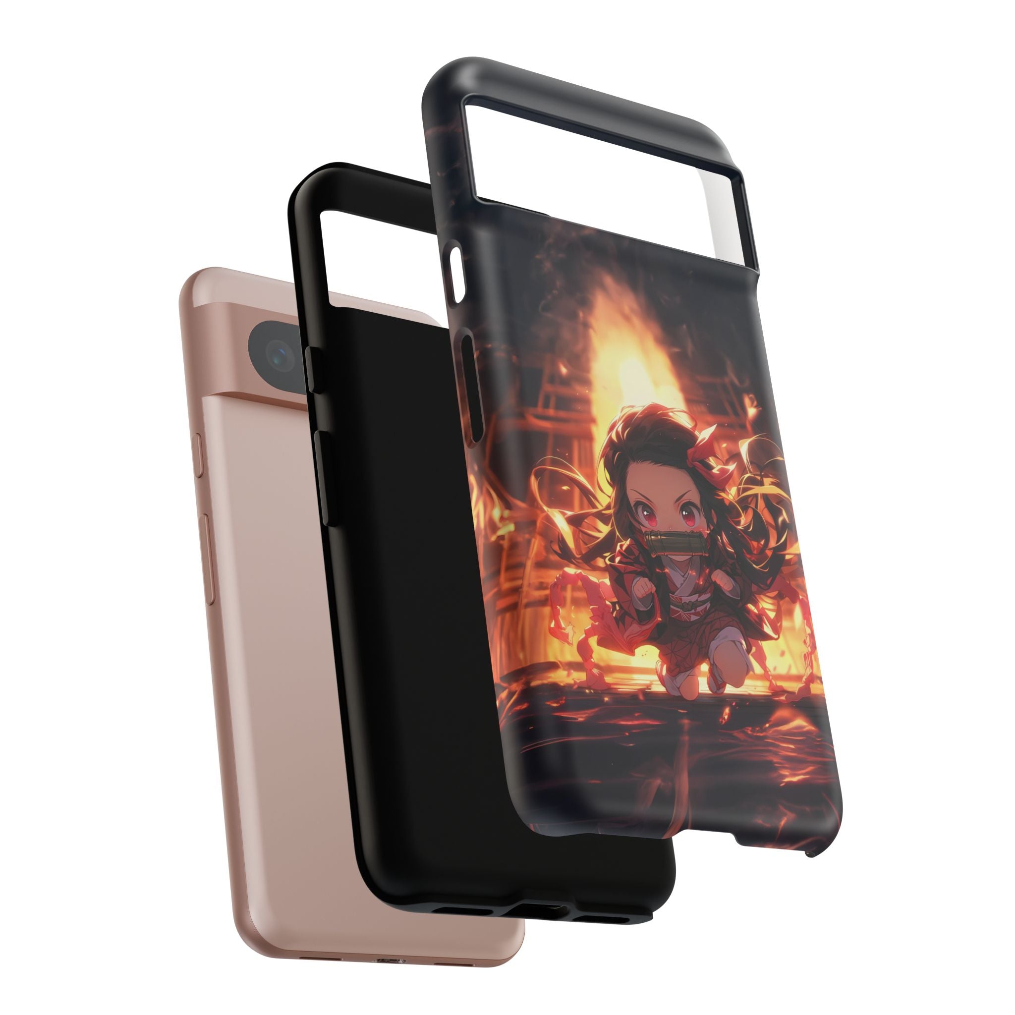 Chibi Nezuko Kamado Tough Phone Case – Anime Protective Case for iPhone & Samsung, UV Resistant, Durable & Stylish