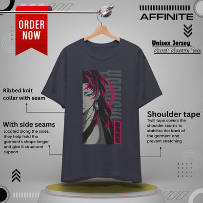 T-Shirt Yoriichi Anime T-Shirt - Demon Slayer Inspired Graphic Tee (Unisex Cotton) Heather Midnight Navy