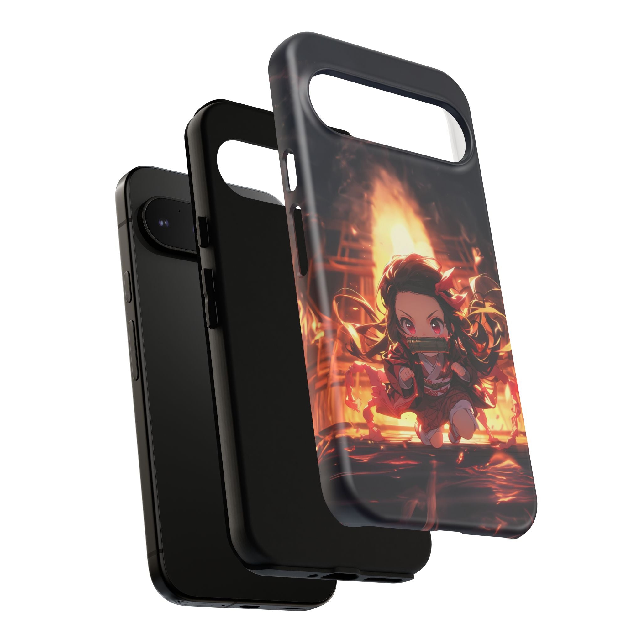 Chibi Nezuko Kamado Tough Phone Case – Anime Protective Case for iPhone & Samsung, UV Resistant, Durable & Stylish