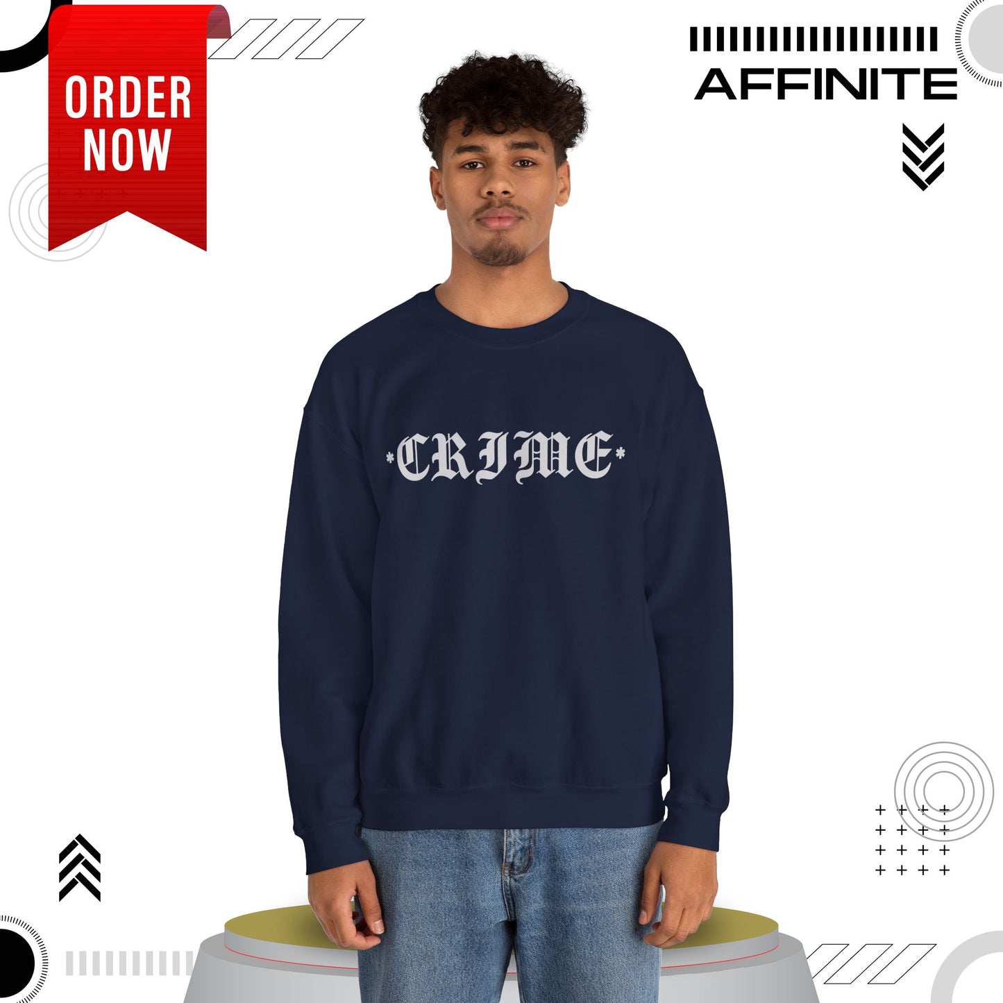 Sweatshirt CRIME Graphic Sweatshirt - Unisex Heavy Blend Crewneck (Cotton/Polyester)