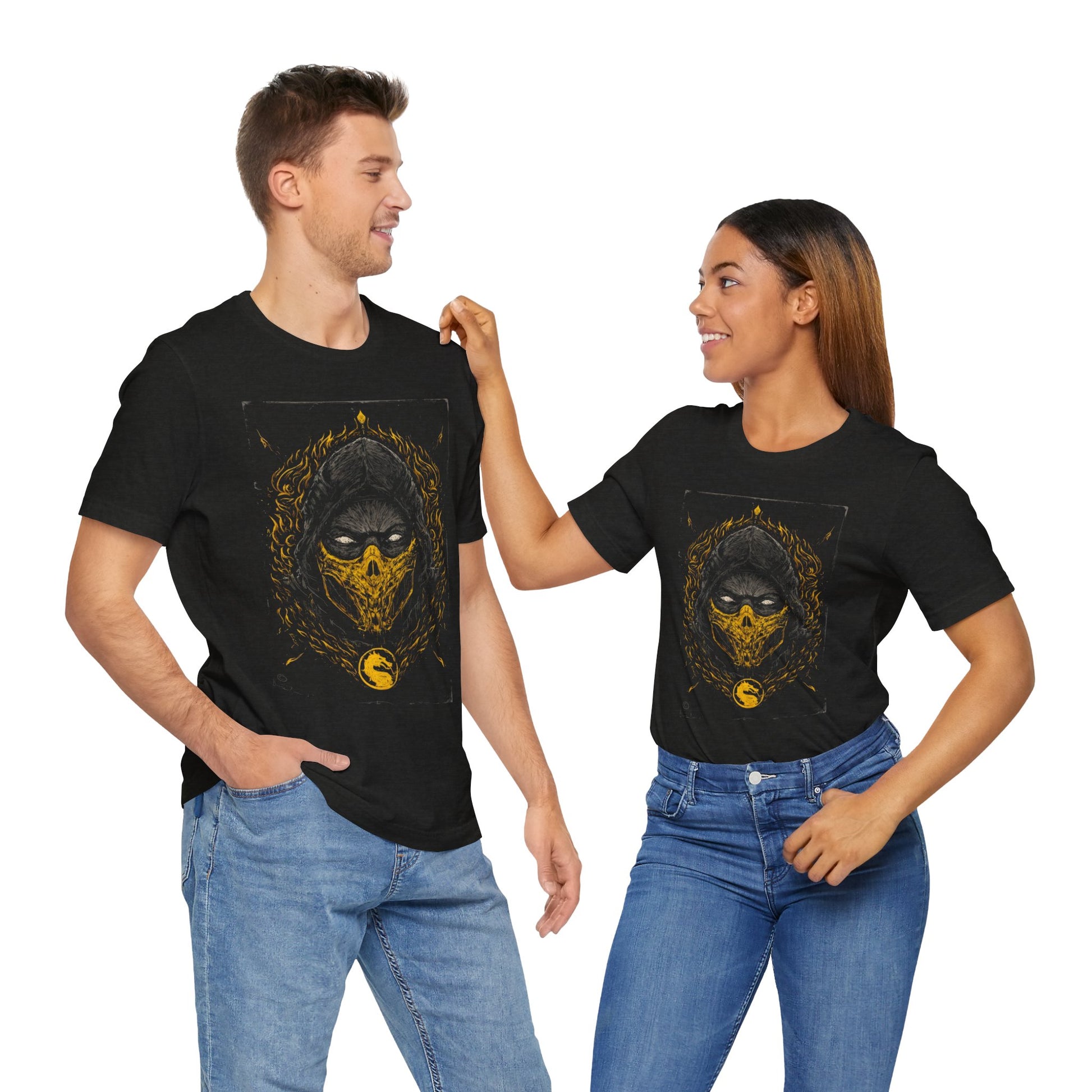 T-Shirt Scorpion Fire Ninja Graphic T-Shirt – Black & Yellow Gamer Tee
