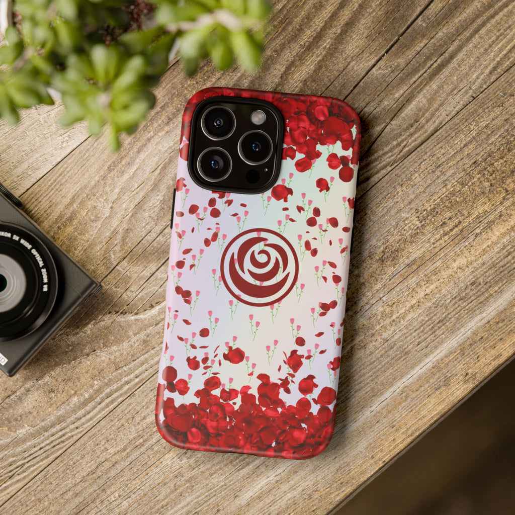 Tough Cases - Red Blossom Elegance Themed Phone Protection for iPhone, Samsung, and Google Pixel (Matte/Glossy)