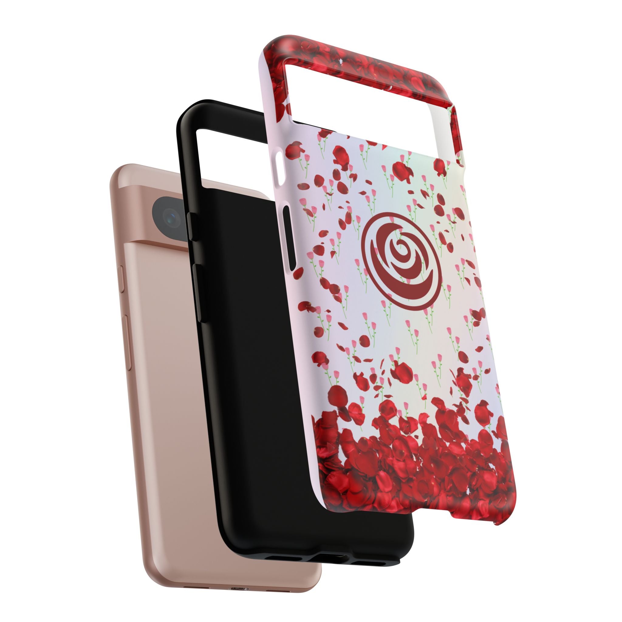 Tough Cases - Red Blossom Elegance Themed Phone Protection for iPhone, Samsung, and Google Pixel (Matte/Glossy)