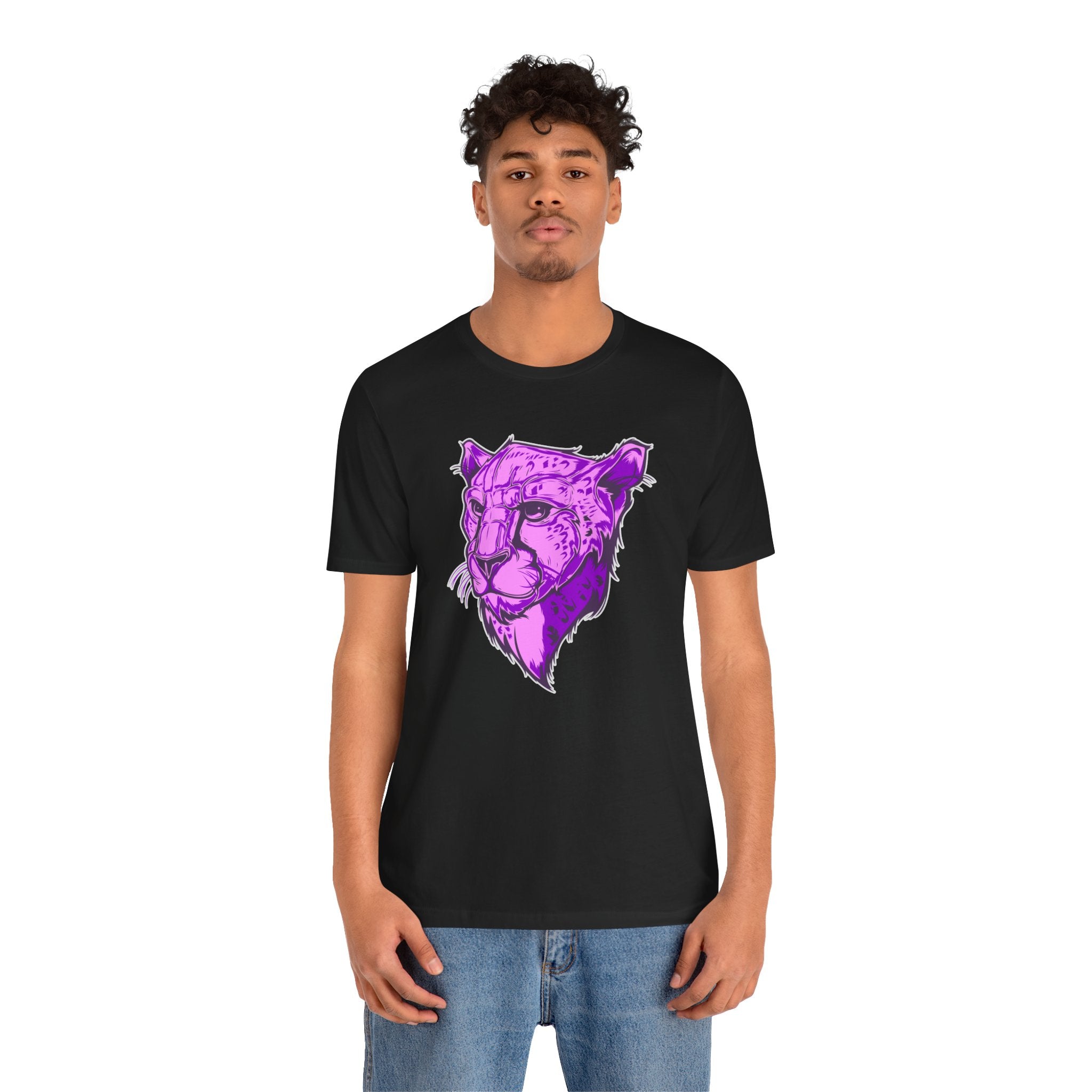 T-Shirt Vibrant Purple Leopard Tee - Unisex Jersey Shirt, Wild Animal Print, Graphic Tee, Gifts for Nature Lovers, Unique Artwear, Stylish [...]