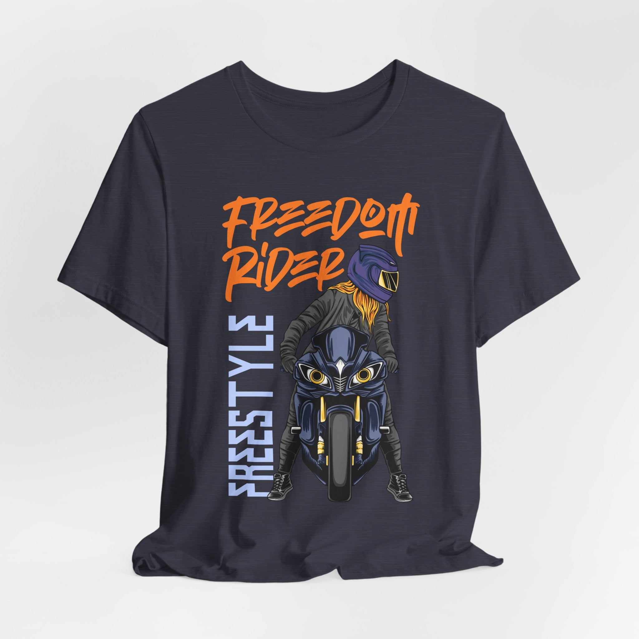 Biker T-Shirt for Men – Freedom Rider Motorcycle Graphic Tee | Unisex Cotton Short Sleeve