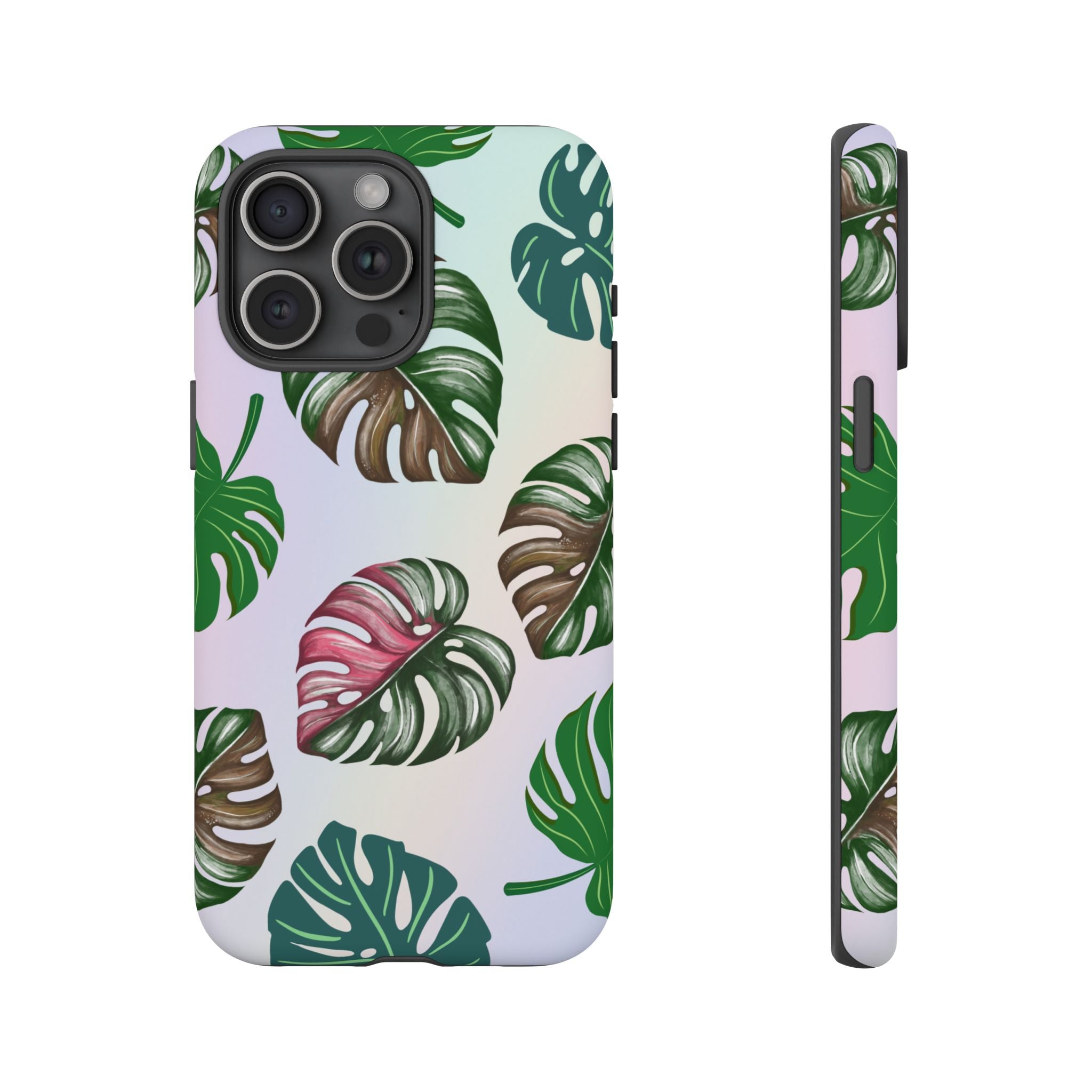 Tough Cases - Monstera Leaf Themed Phone Protection for iPhone, Samsung, and Google Pixel (Matte/Glossy)