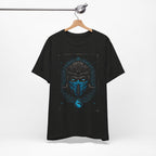 T-Shirt Epic Gamer Tee | Blue Flame Masked Warrior Black Heather