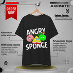 T-Shirt Angry Sponge T-Shirt - Funny Graphic Tee for Gamers (Unisex Cotton) Black