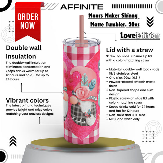 Tumblers Maars Maker 20oz Love Skinny Tumbler – Matte & Modern Dusty Rose 20oz Matte