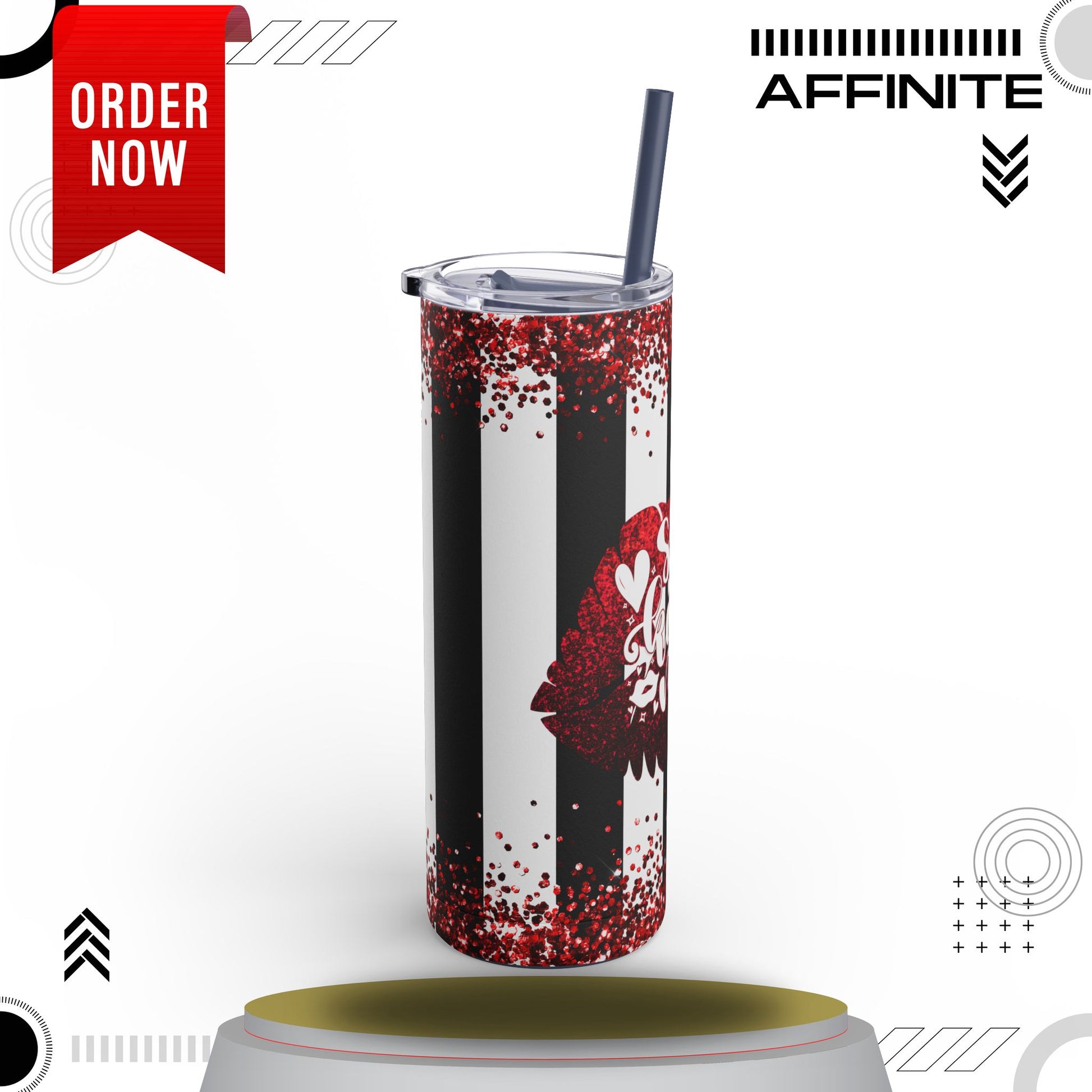 Tumblers Valentine Tumbler 20oz - "So Kiss Me" Matte Skinny Cup