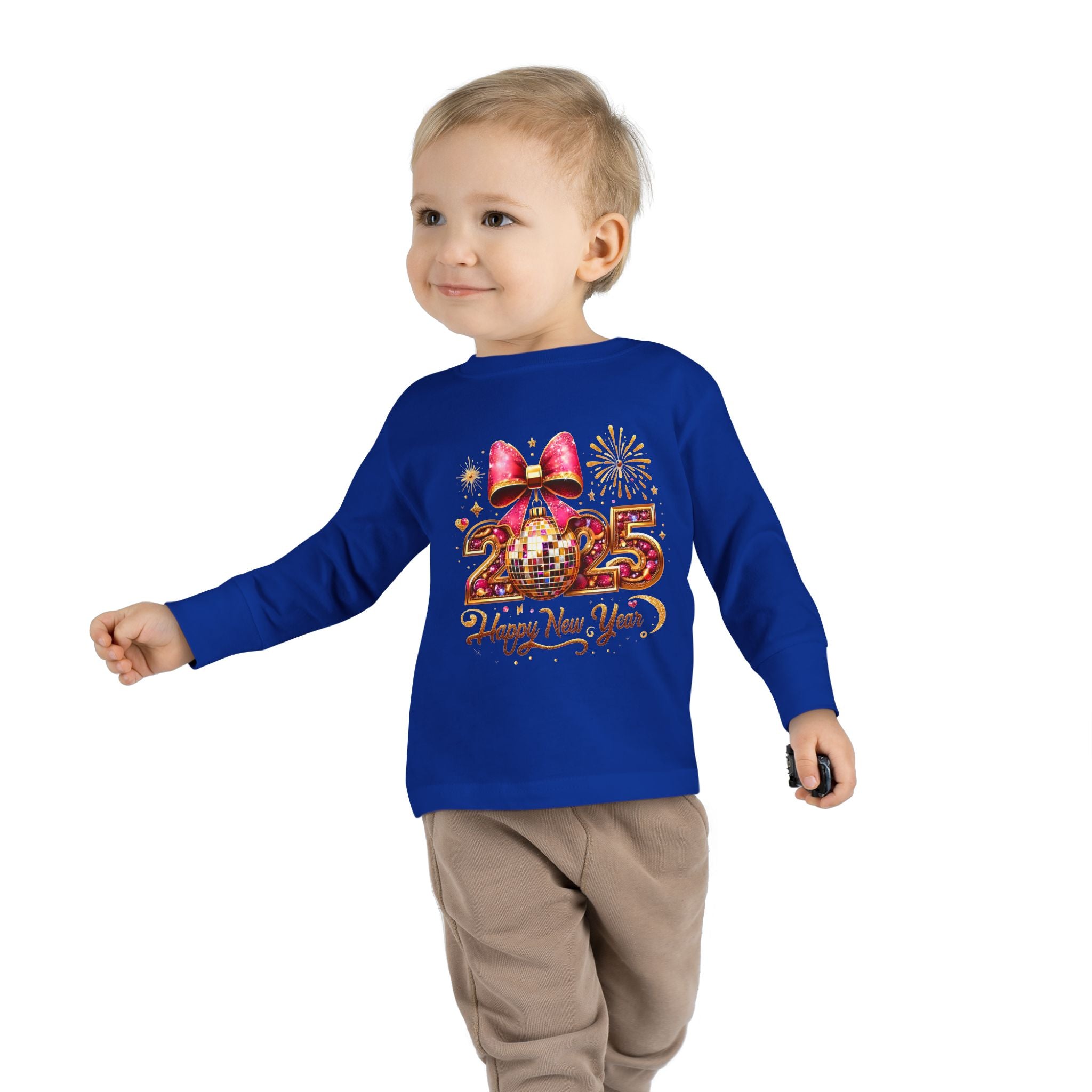 Toddler Long Sleeve Tee - 2025 Happy New Year Disco Design