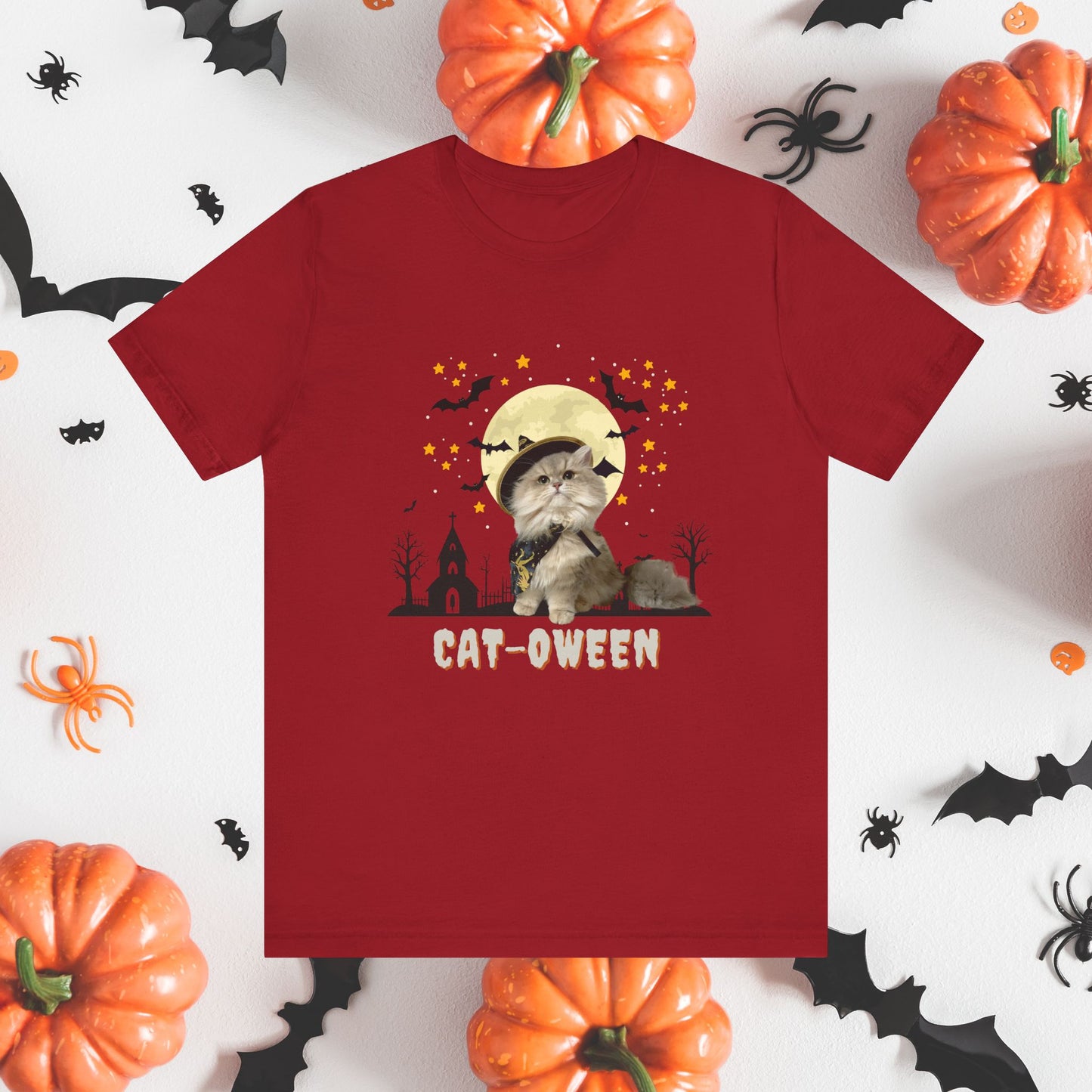 T-Shirt Unisex Halloween Cat Tee Good ‘Cat-oween’ – Perfect for Cat Lovers & Halloween Fans! Canvas Red