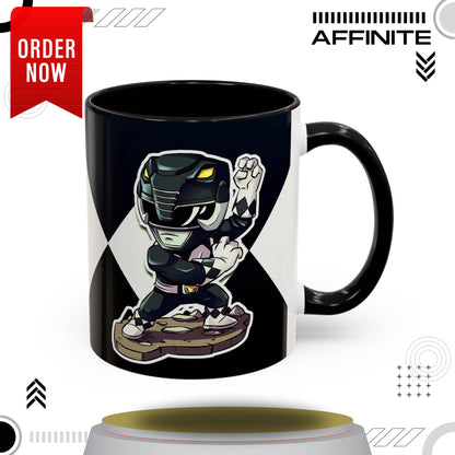 Mug Mighty Morphin Power Rangers Black Ranger Ceramic Mug - 11oz & 15oz Coffee Mug - Accent Mug for Pop Culture Fans 11oz Black