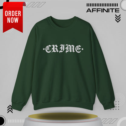 Sweatshirt CRIME Graphic Sweatshirt - Unisex Heavy Blend Crewneck (Cotton/Polyester) Forest Green