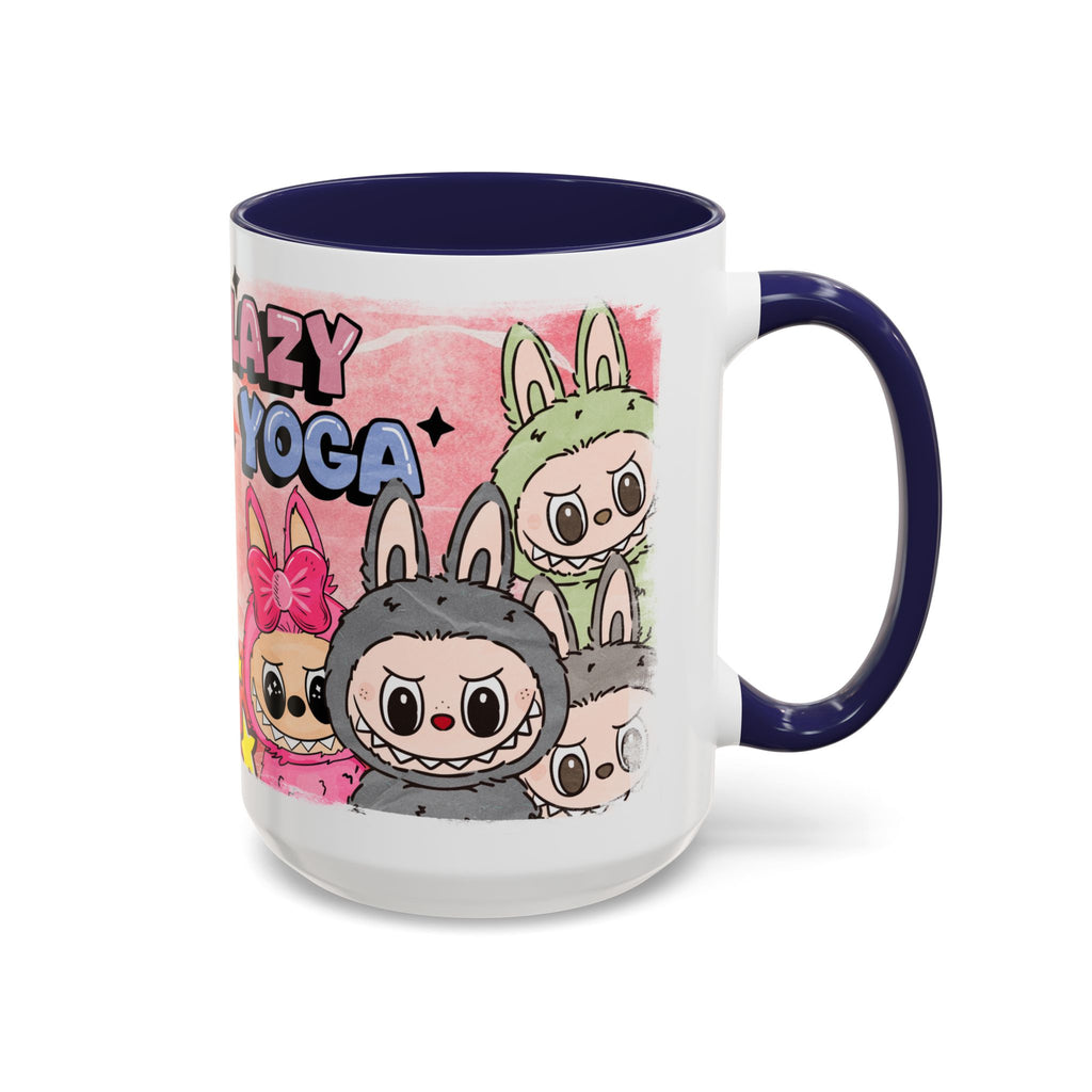 Lazy Yoga Labubu Cartoon Accent Coffee Mug - Fun and Playful Design for Coffee Lovers