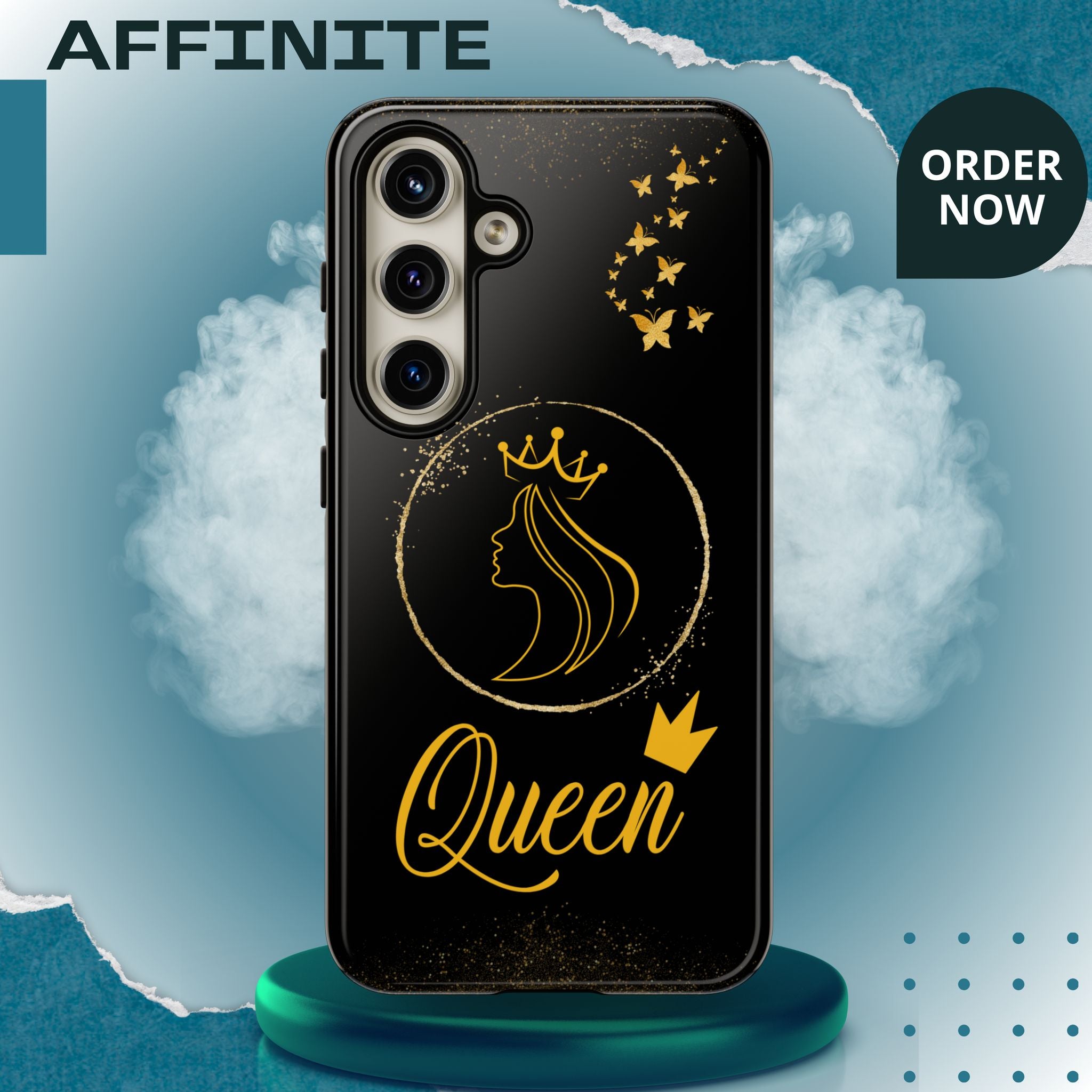 Tough Case Queen Phone Case – Matte & Glossy Crown Design for iPhone, Samsung & Pixel Samsung Galaxy S24 Glossy