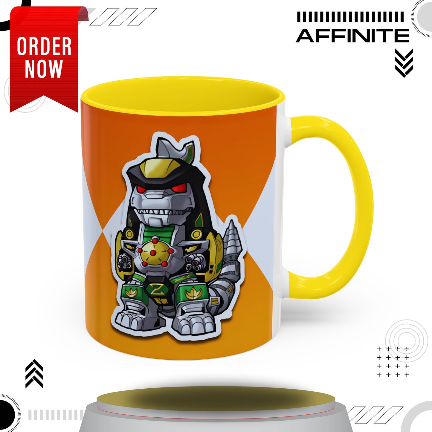 Mug Power Rangers Dragonzord Mug – 11oz & 15oz Ceramic Coffee Cup 11oz Yellow