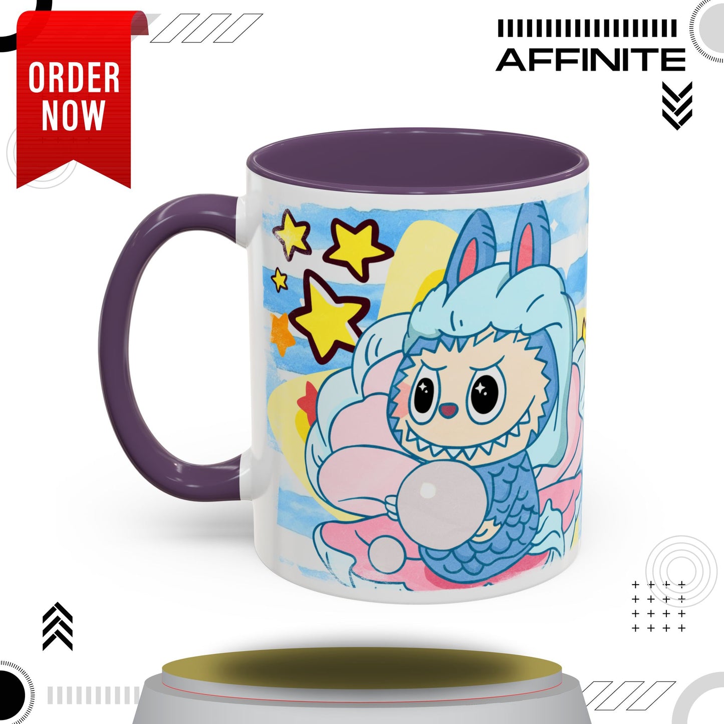 Mug Lazy Yoga Accent Coffee Mug - Cute Animal Design 11oz & 15oz 11oz Purple